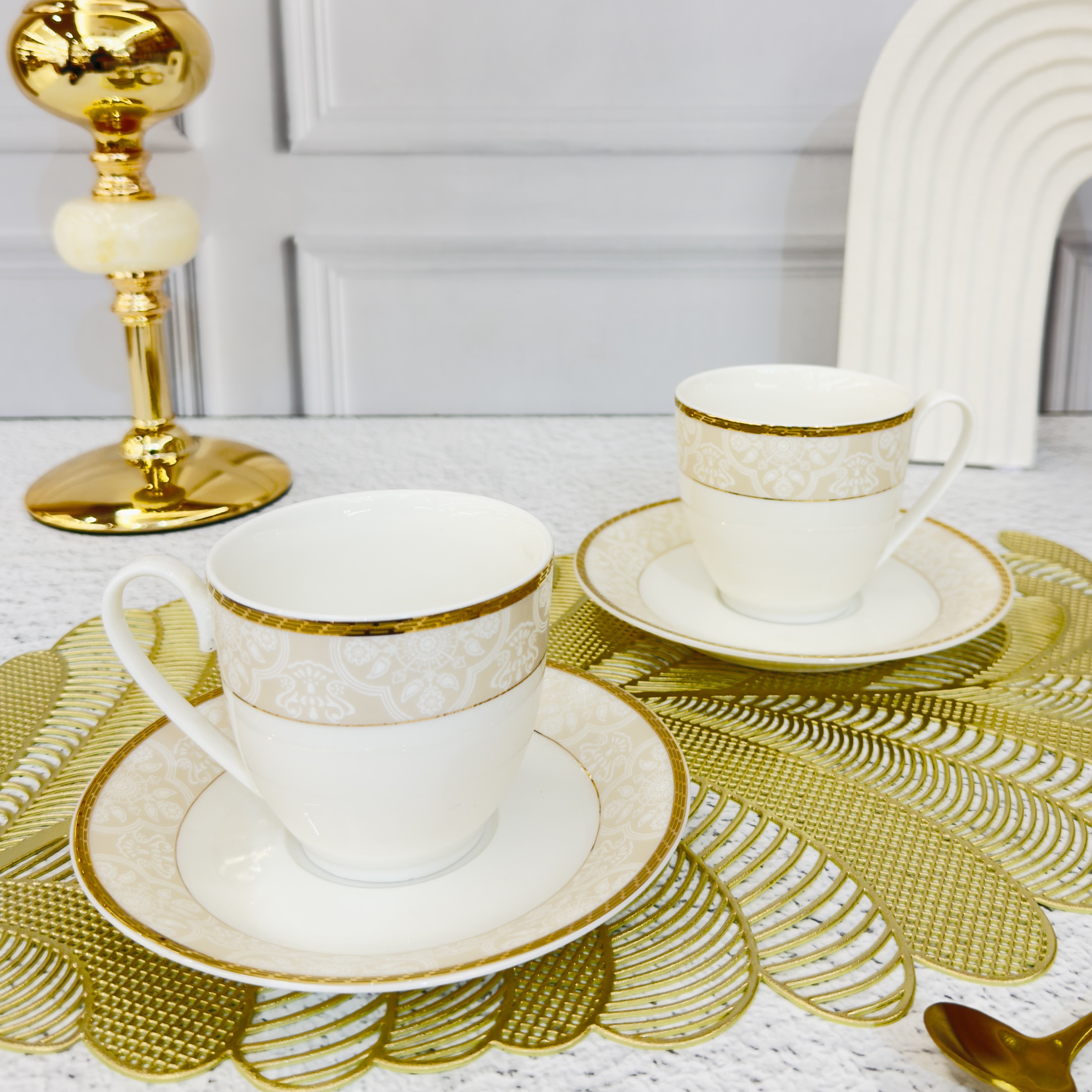 Pearl Gold Charm 12pc Tea Set