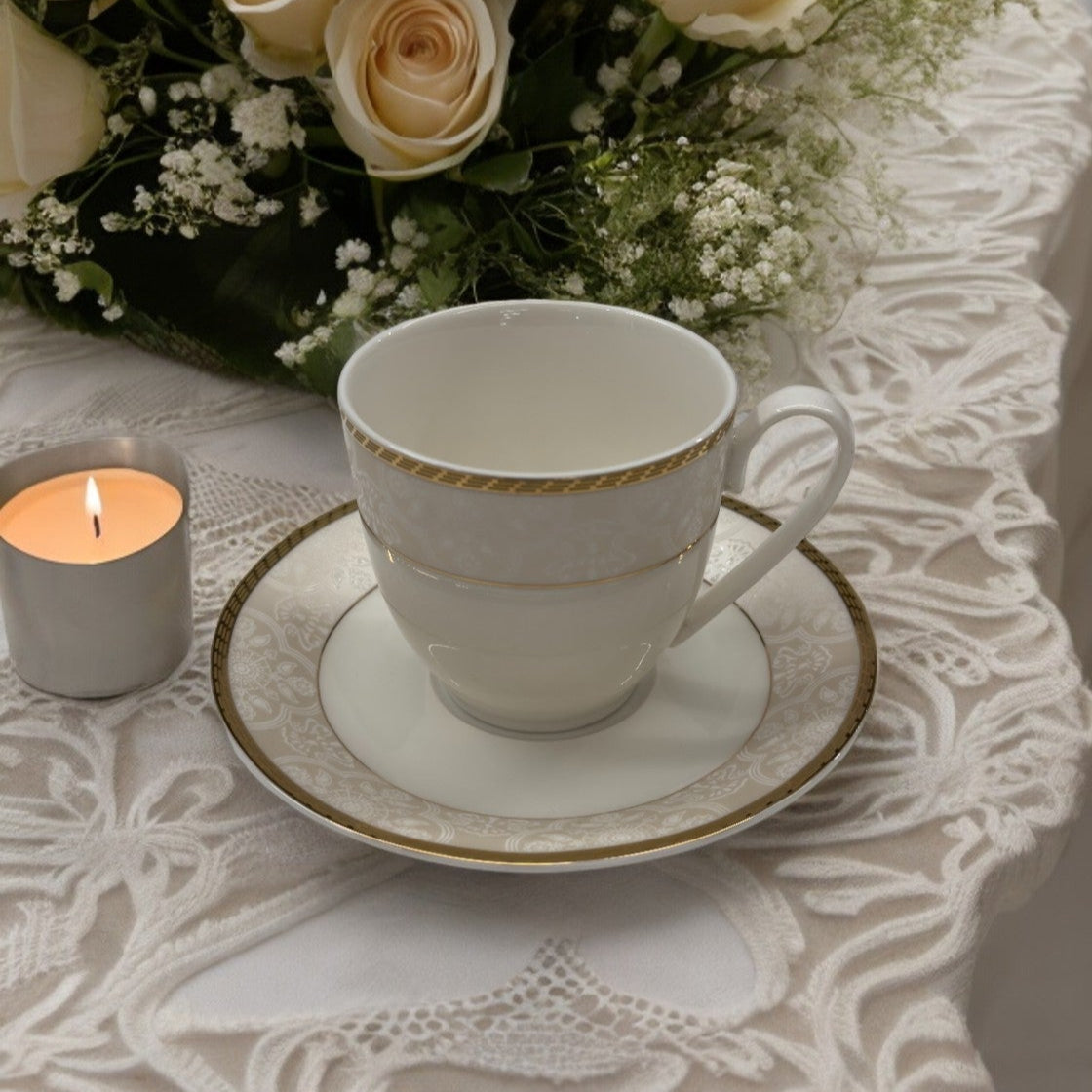 Pearl Gold Charm 12pc Tea Set