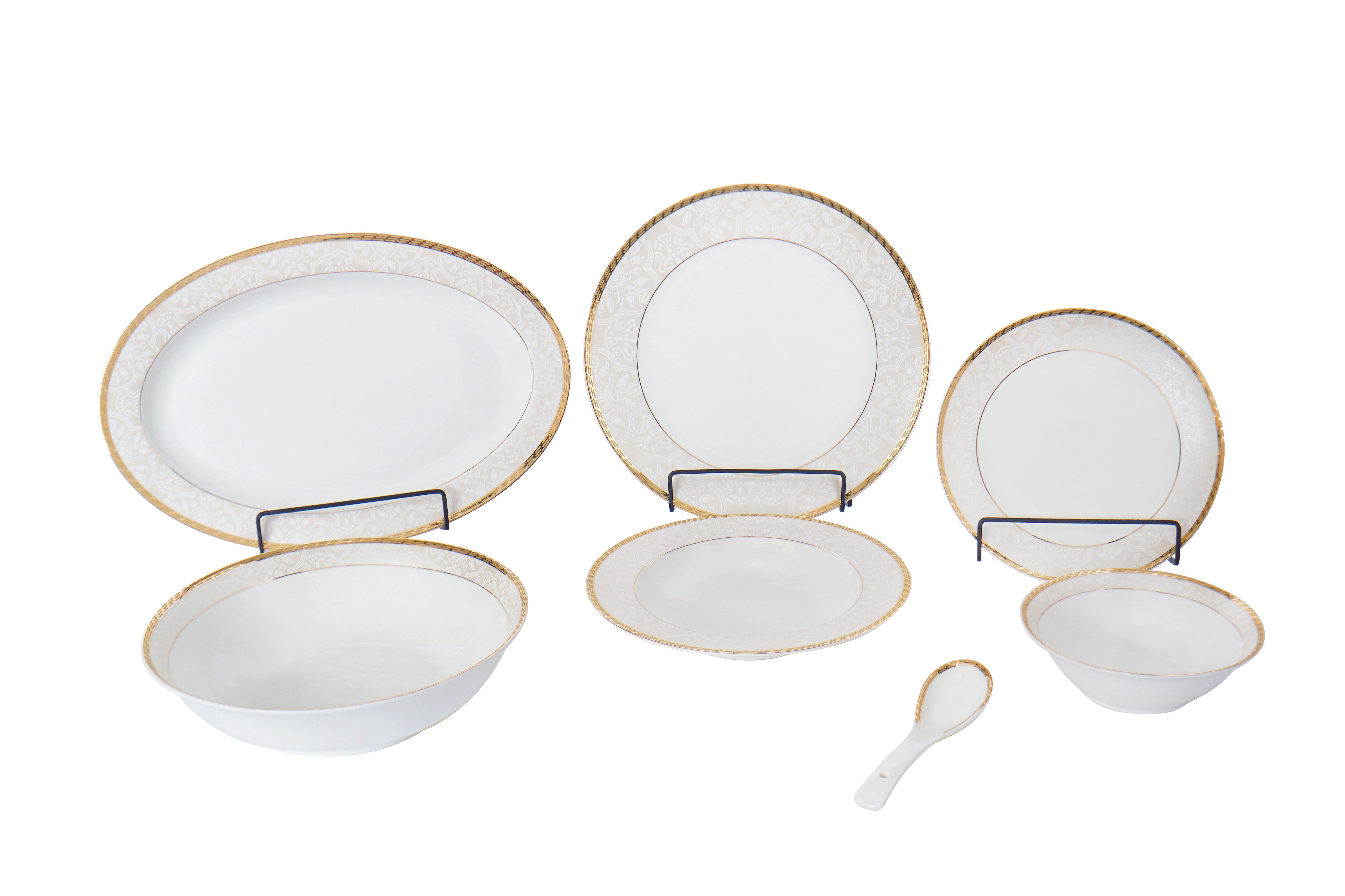 Gold Charm 33pc Dinner Set
