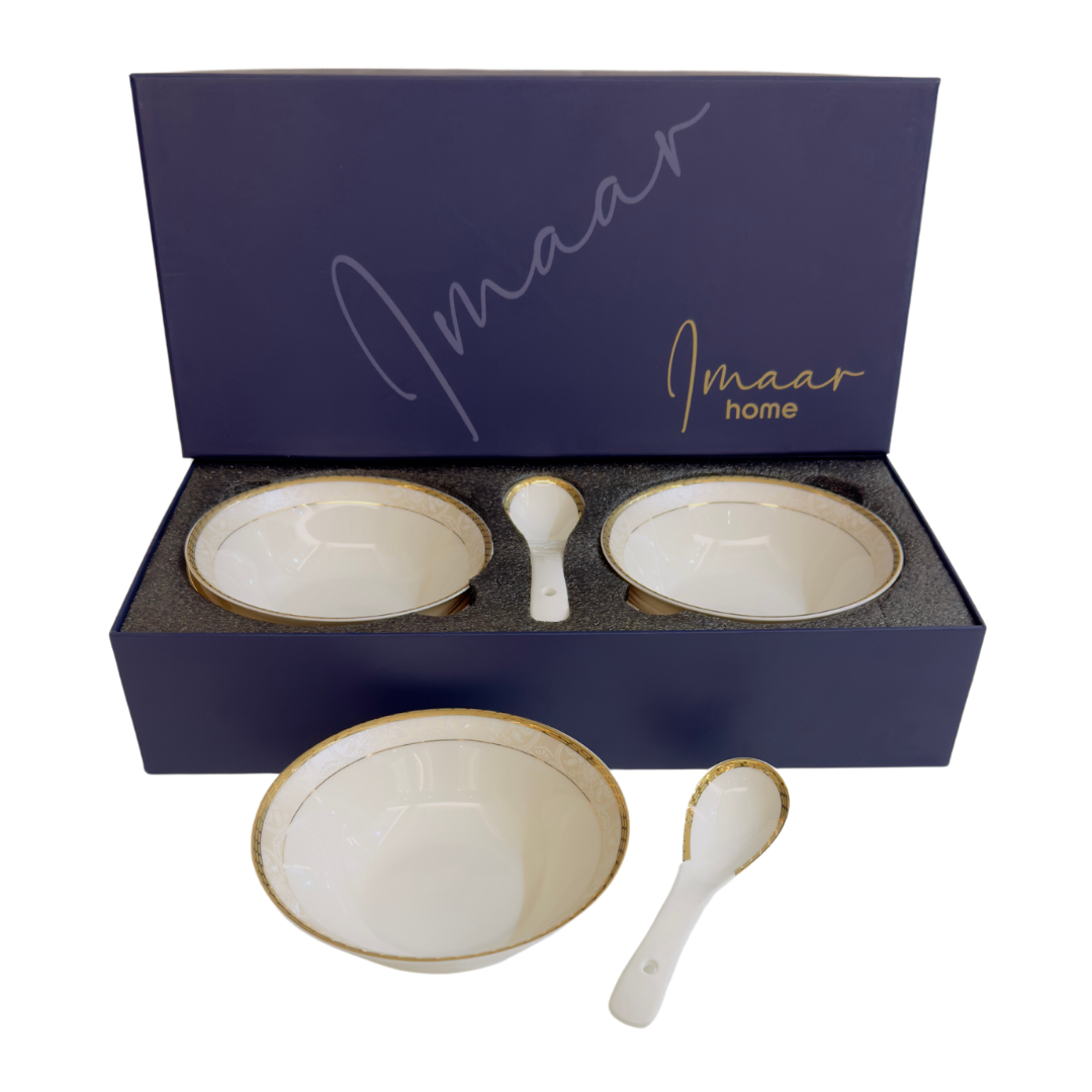 Pearl Gold Charm 12pc Bowl Set