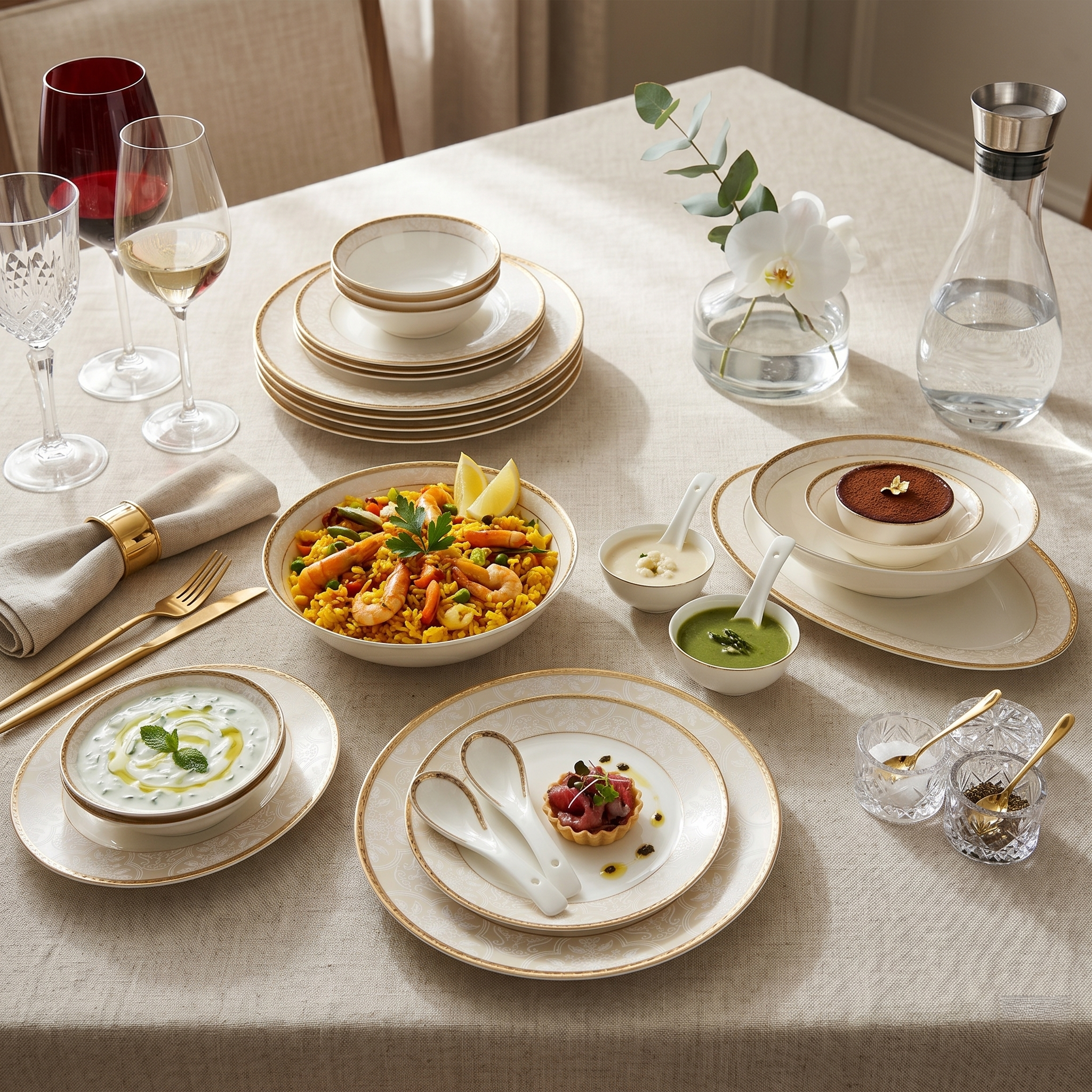 Gold Charm Dinner Set