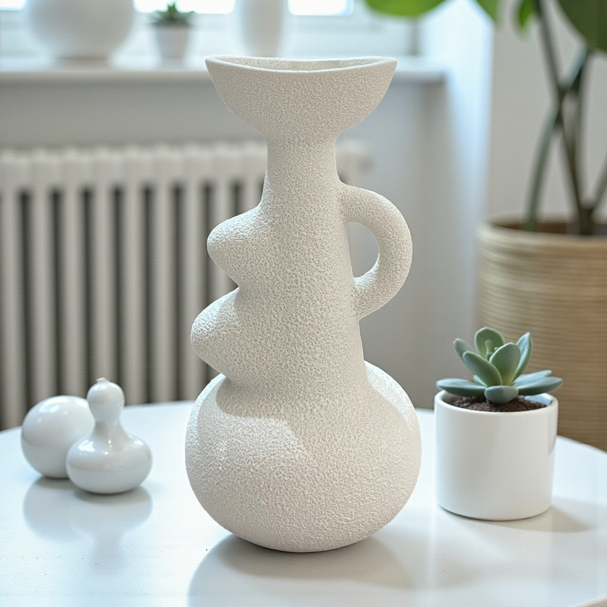 Elegant Textured Ceramic Flower Vase