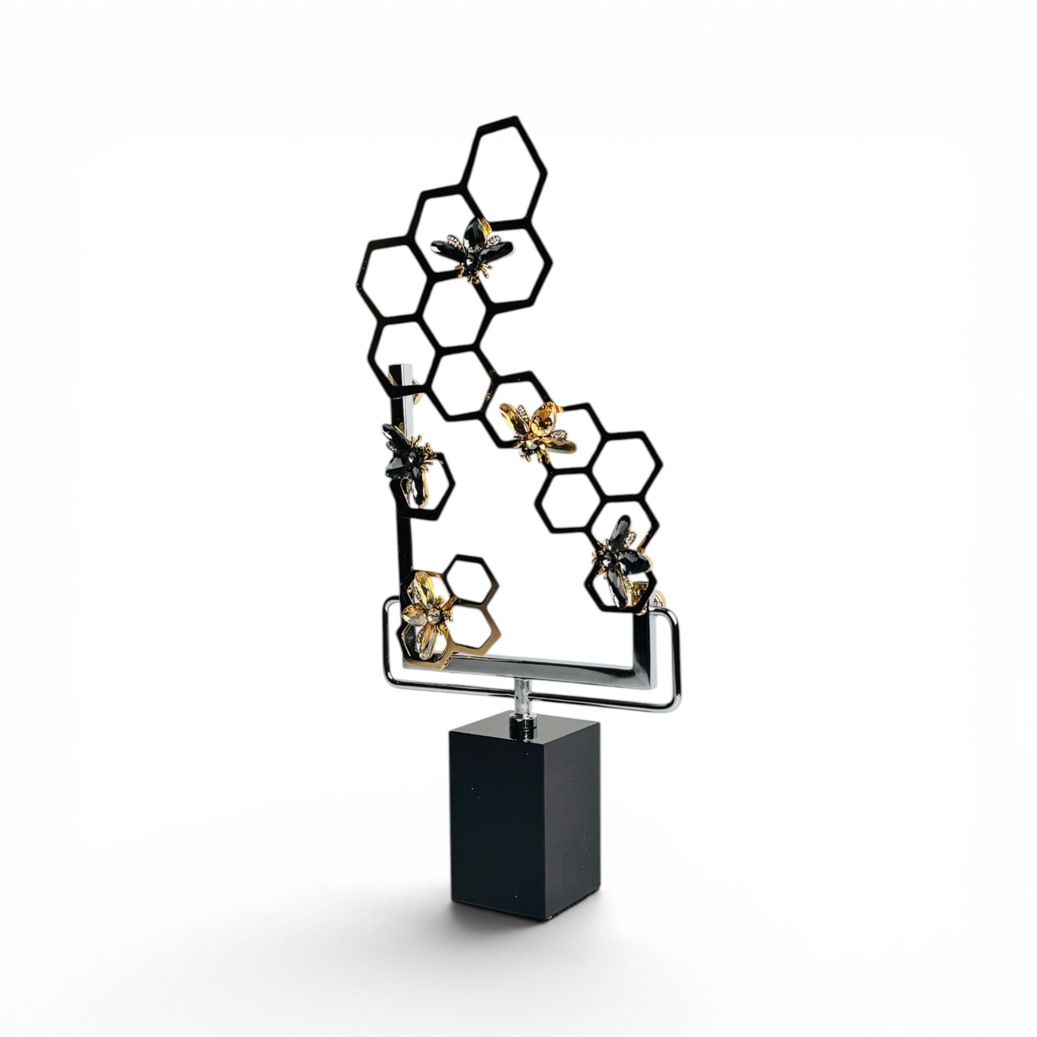 Modern Hexagon Bee Art Decor Sculpture