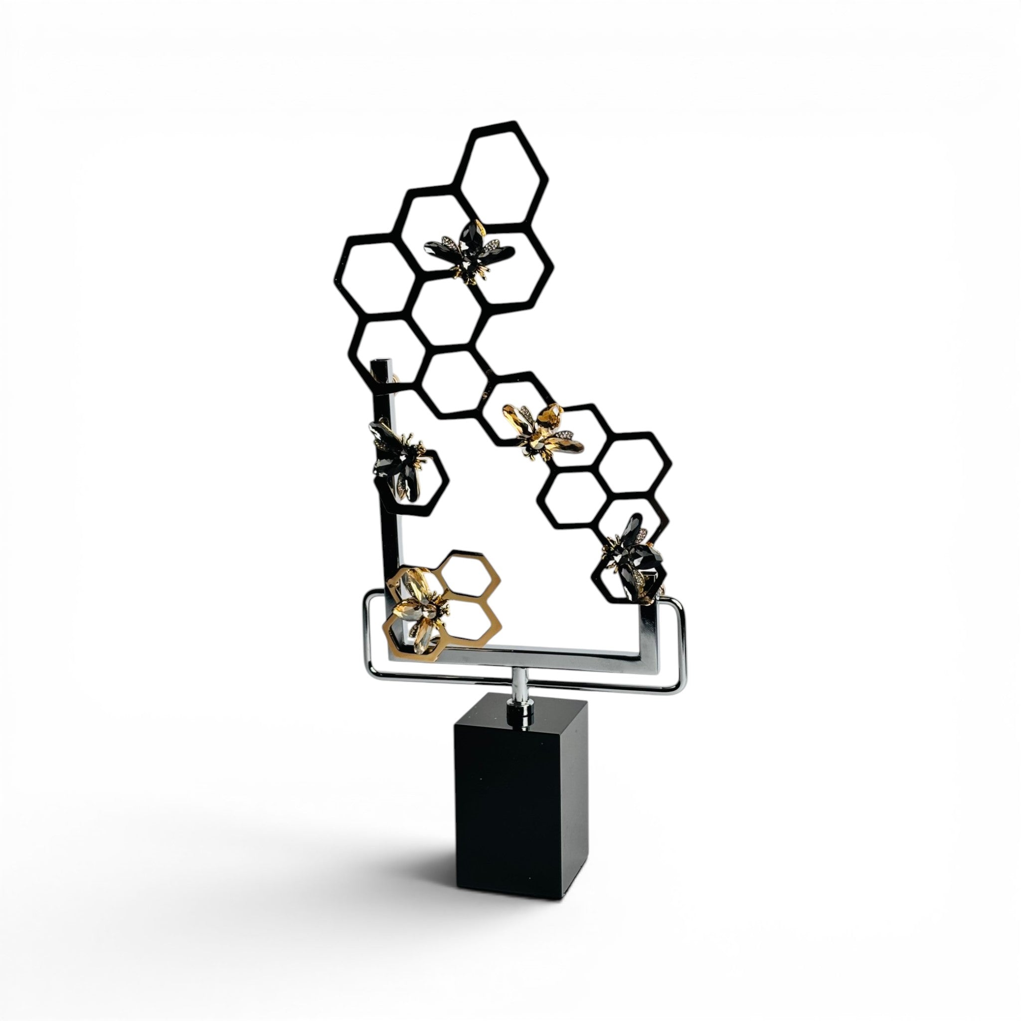 Modern Hexagon Bee Art Decor Sculpture