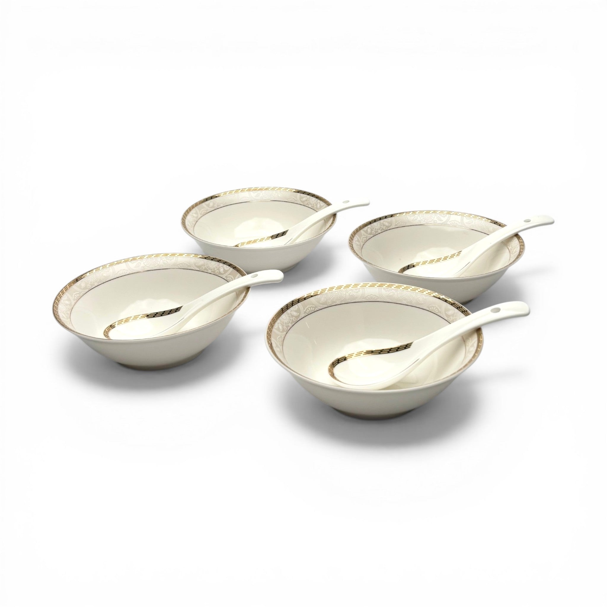 Pearl Gold Charm 12pc Bowl Set