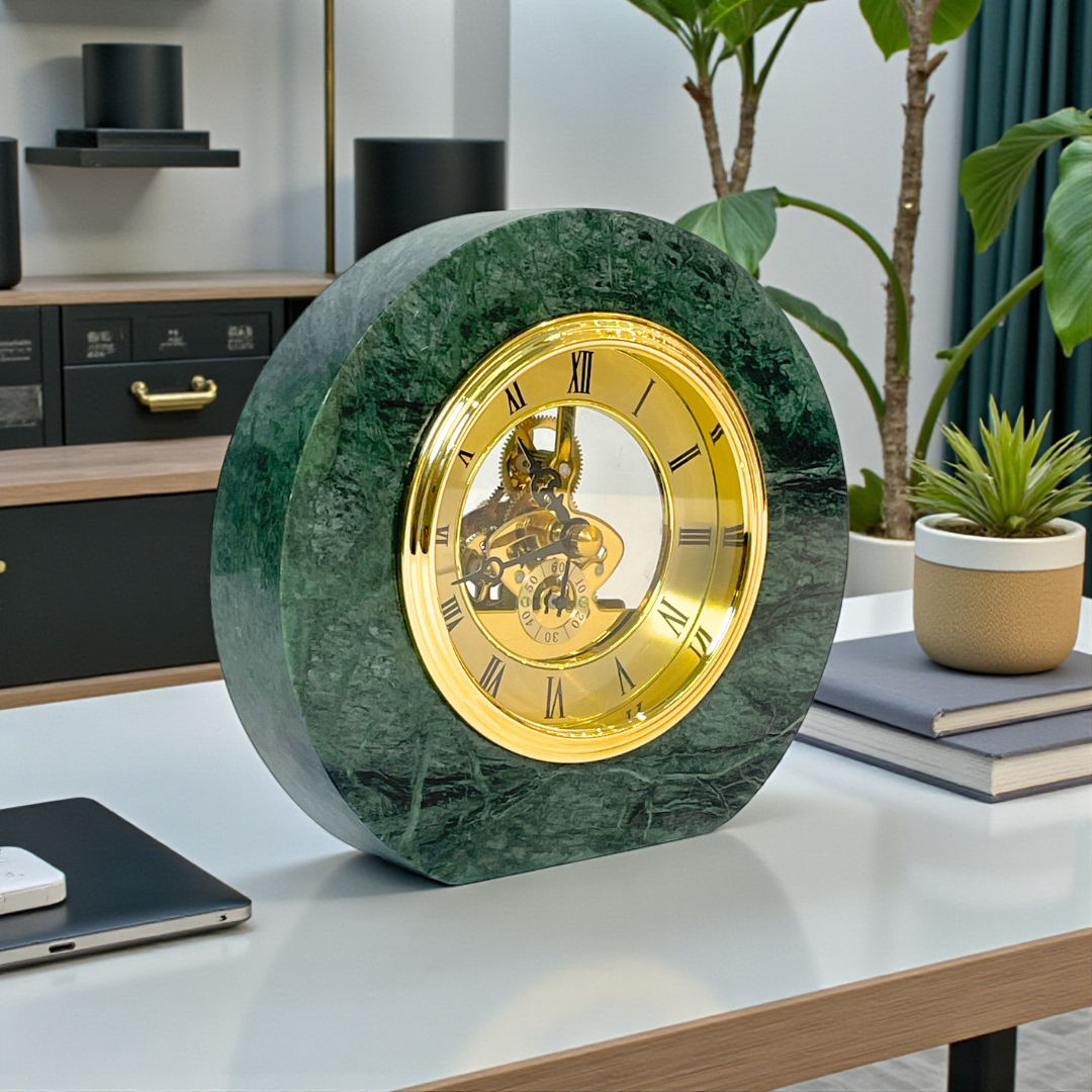 Natural Stone Finish Desk Clock