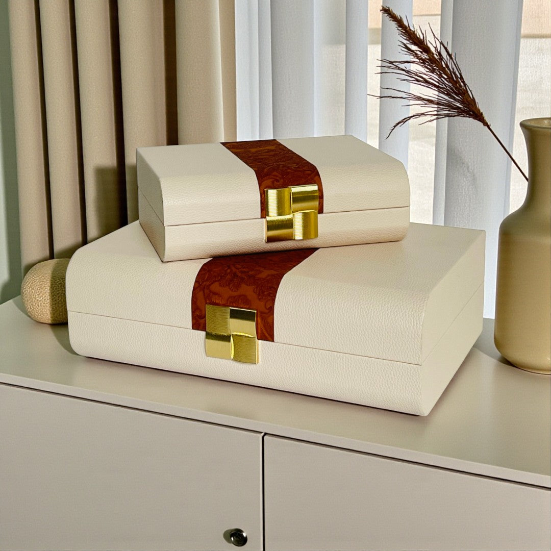 Opulent Touch Decorative 2Piece Storage Box Set