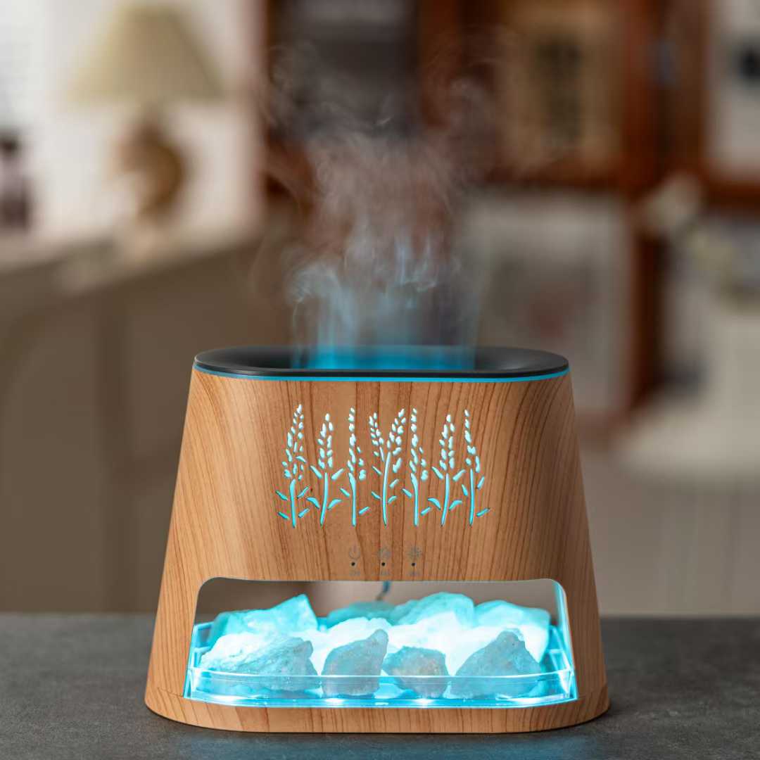 AuraBeam Diffuser – Radiant Mist with Soothing Light & Crystal Effect