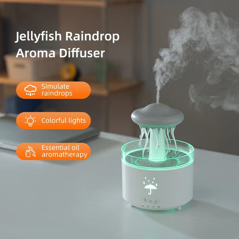 Jelly Fish RainDrop Aroma Diffuser – Modern LED Aromatherapy Humidifier
