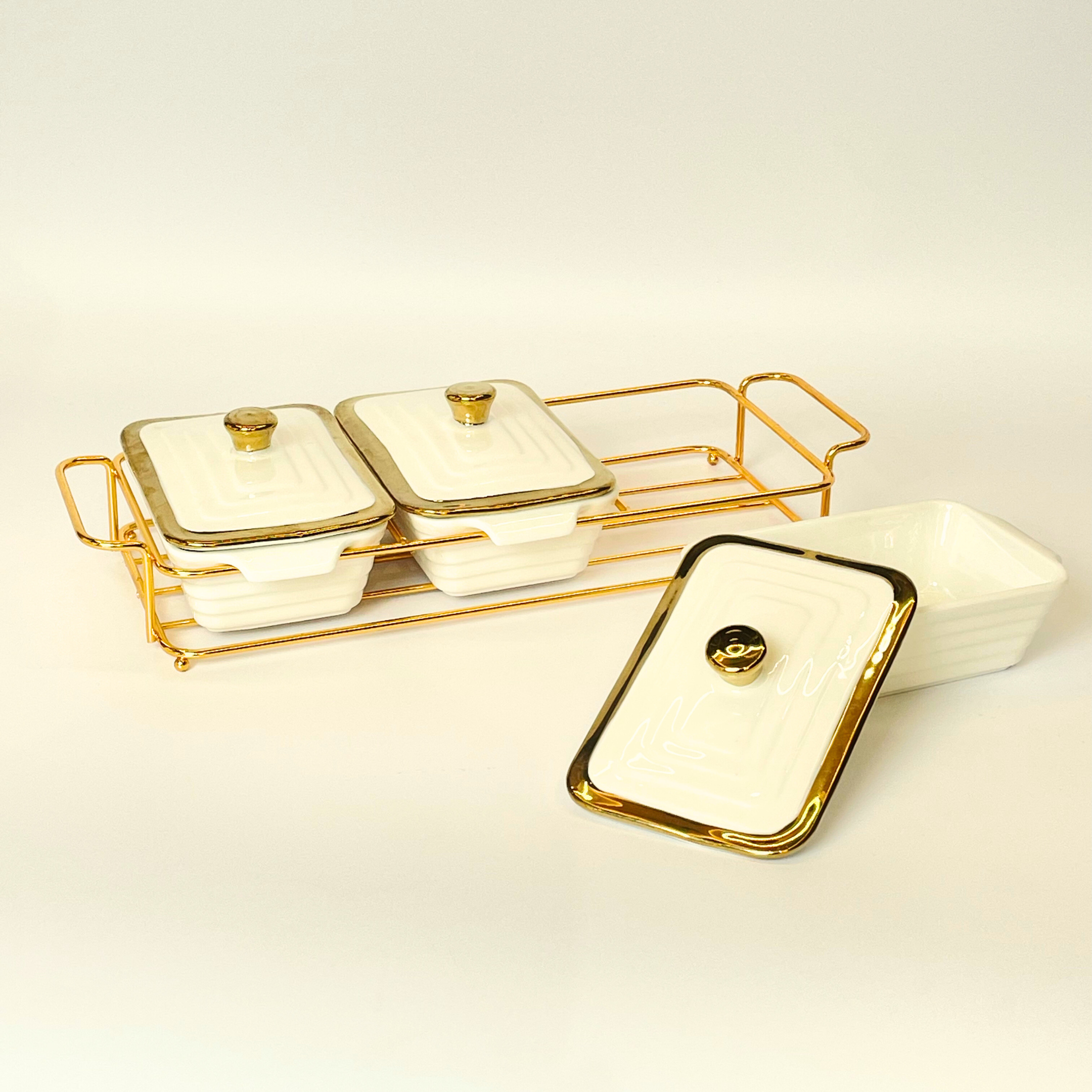 Elegant Ceramic 3Pc Service Set