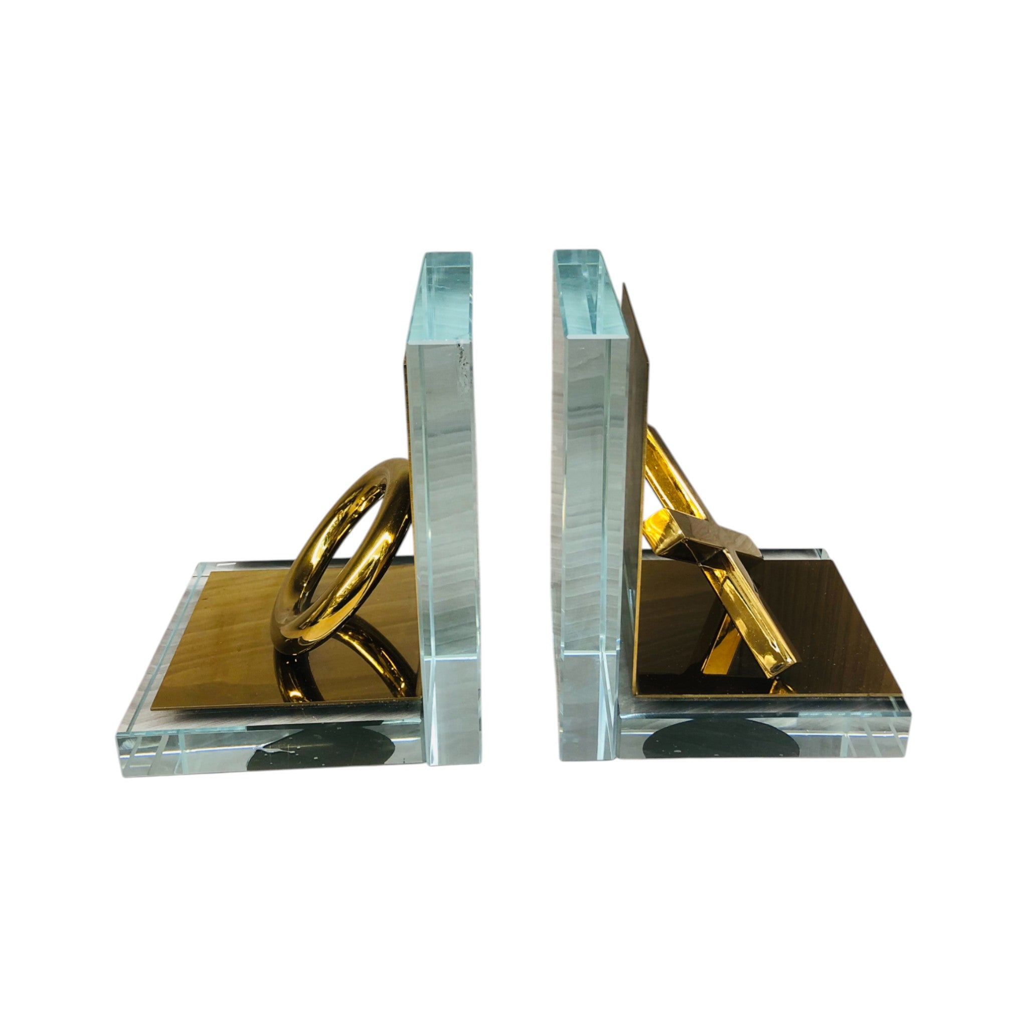 Premium Crystal & Gold Bookends – X & O Design