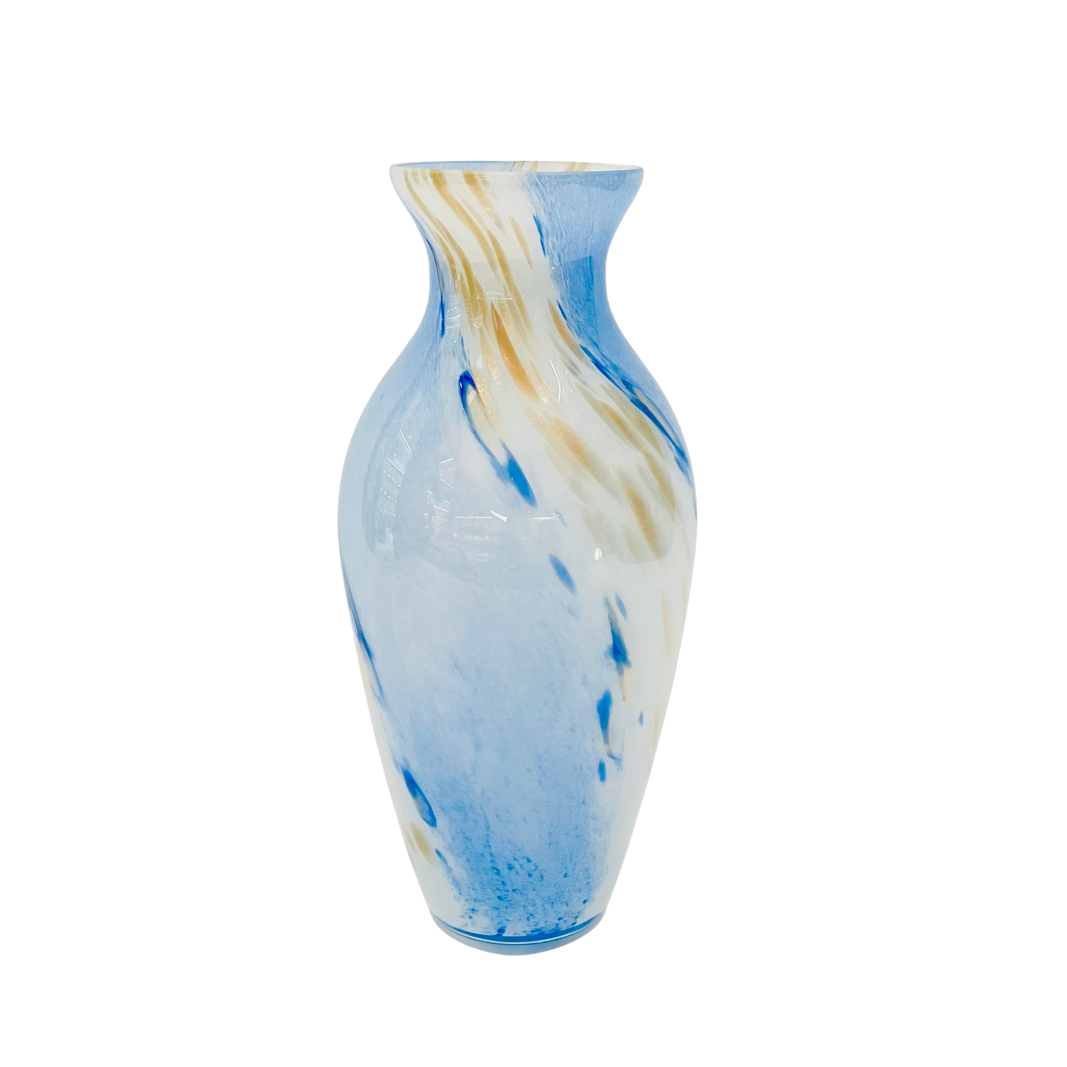 Italian Artistic Blue Swirl Glass Vase