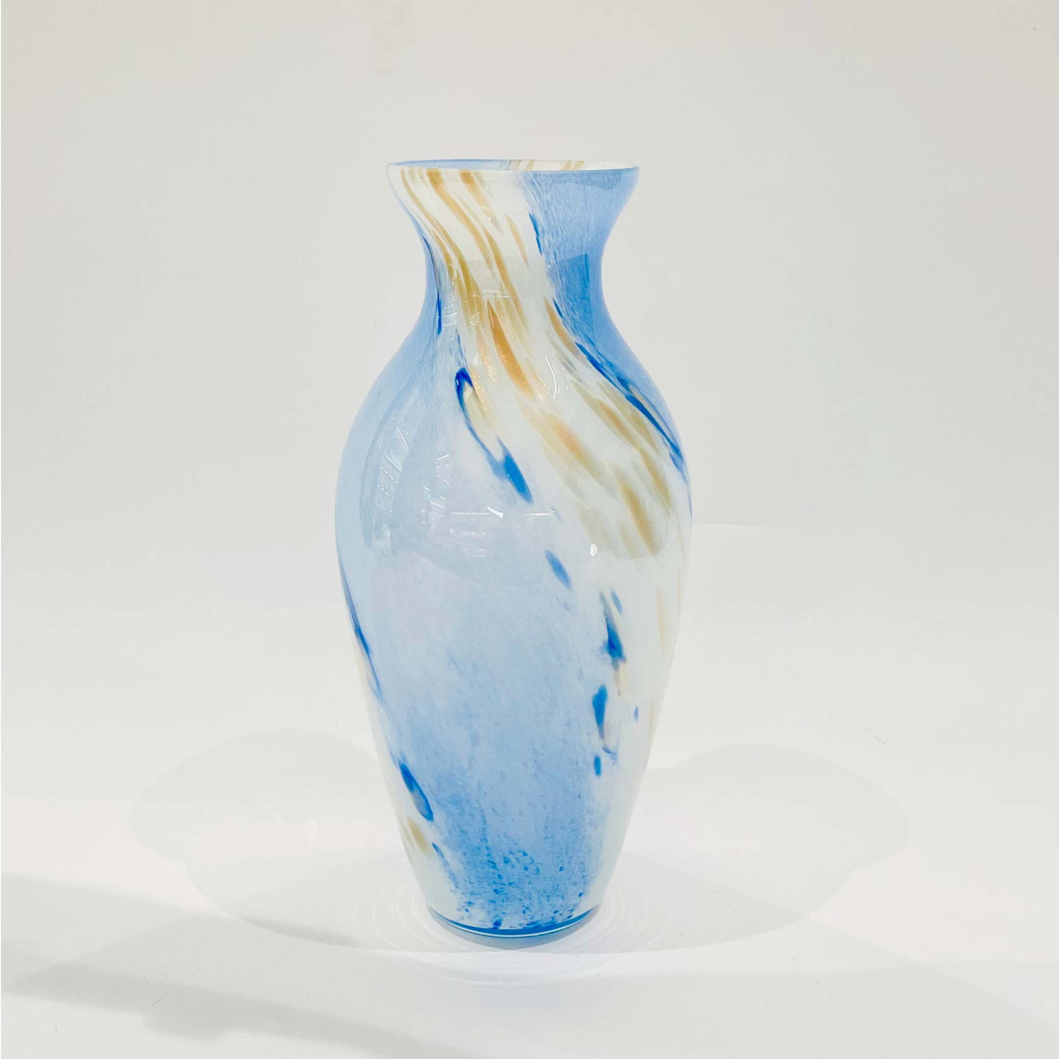 Italian Artistic Blue Swirl Glass Vase
