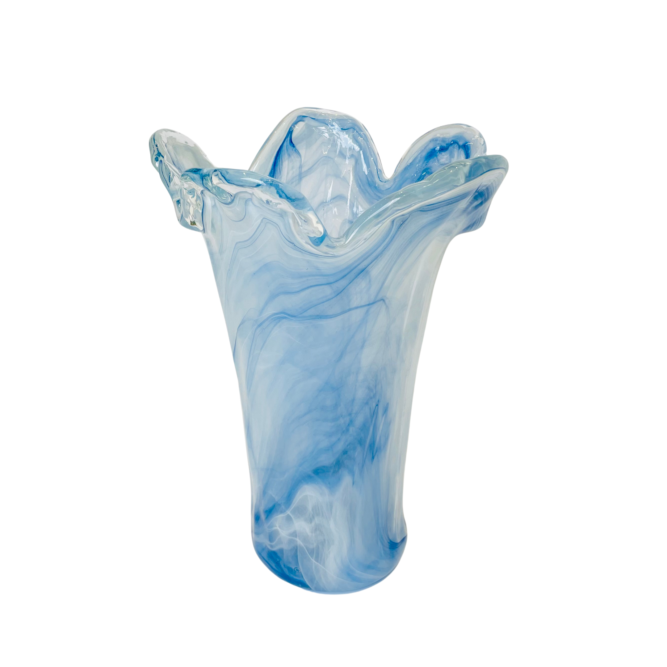 Celestial Blue Hand-Blown Vase