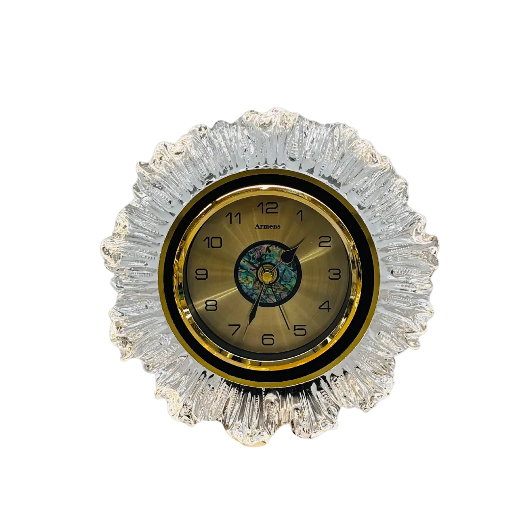 Artisan Gilded Desk Clock with Light