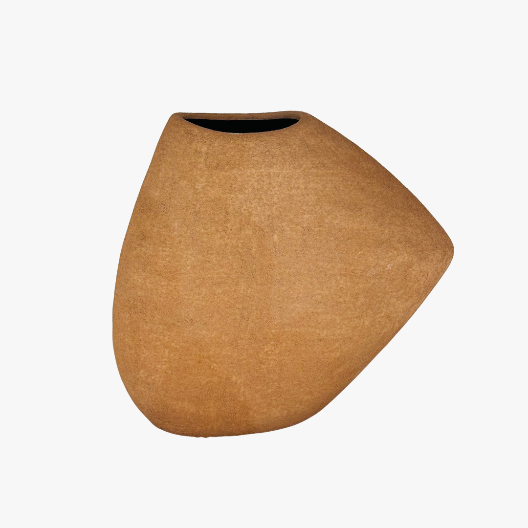 Elegant Earth-Tone Sculptural Vase