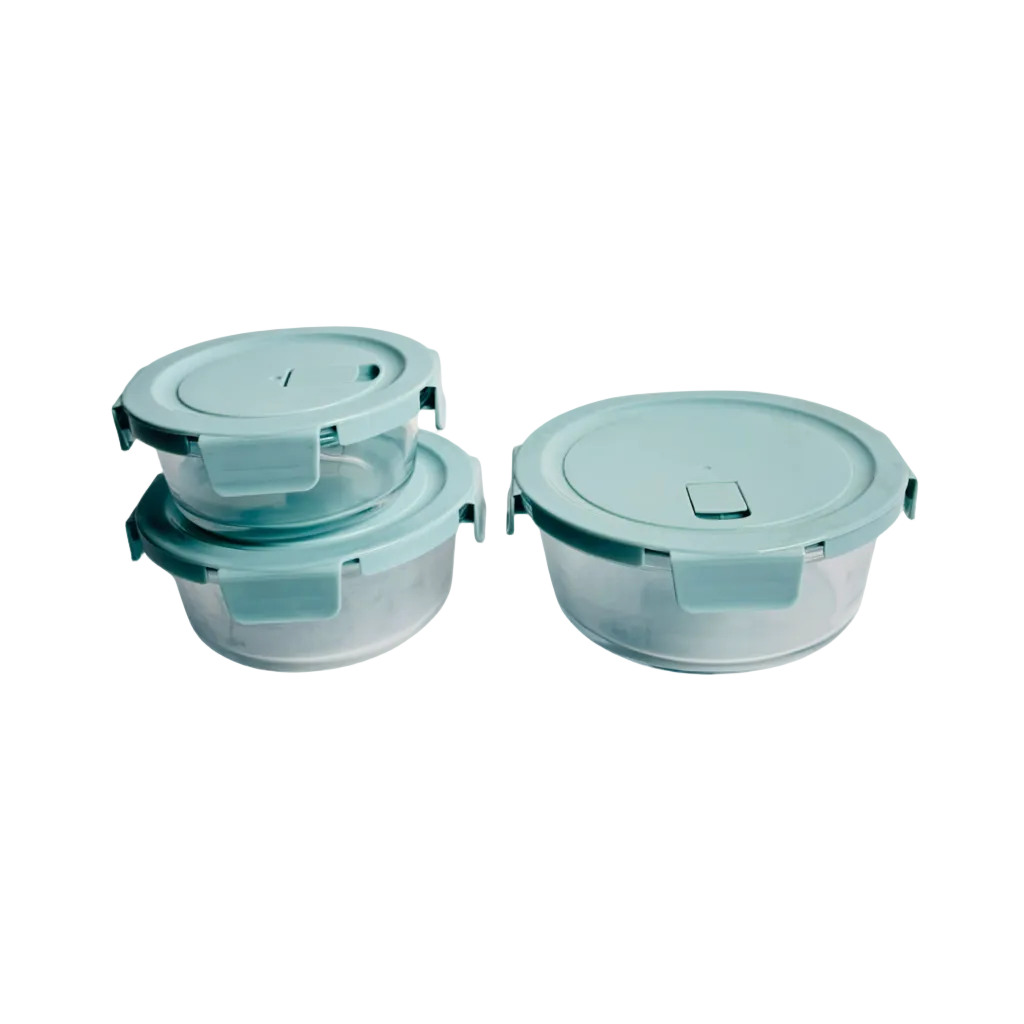 Airtight Glass Food Storage Containers 3 piece Set
