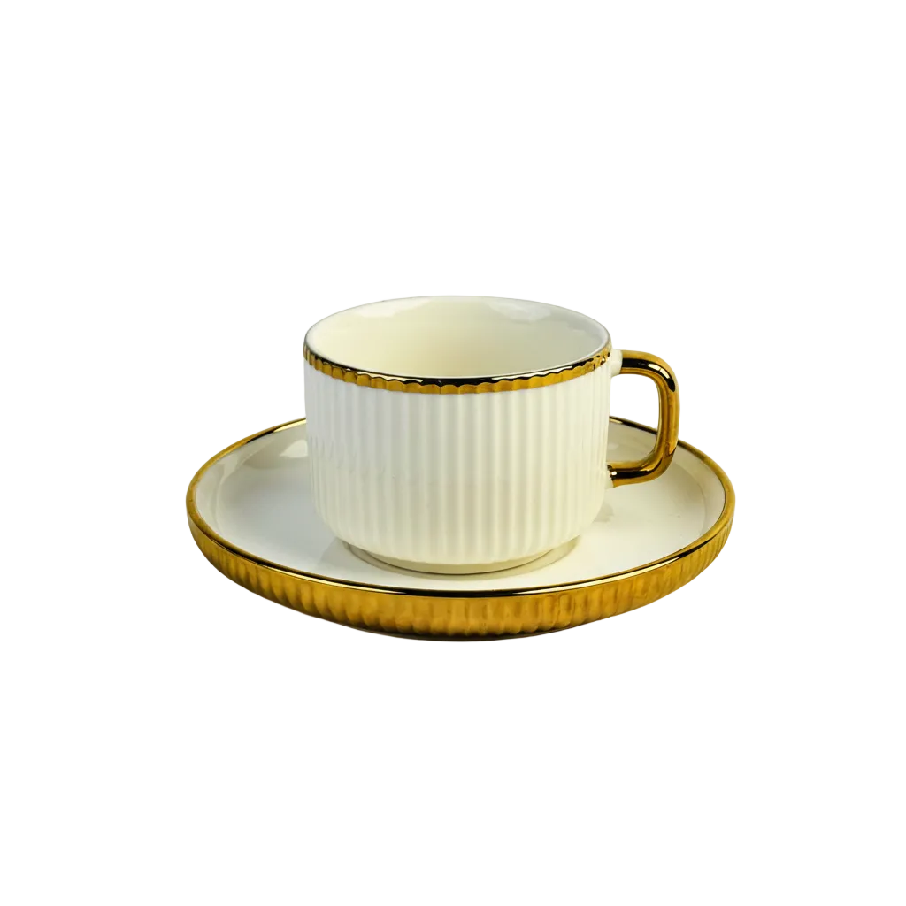 Royal Glided Gold Rim Tea Set of 6