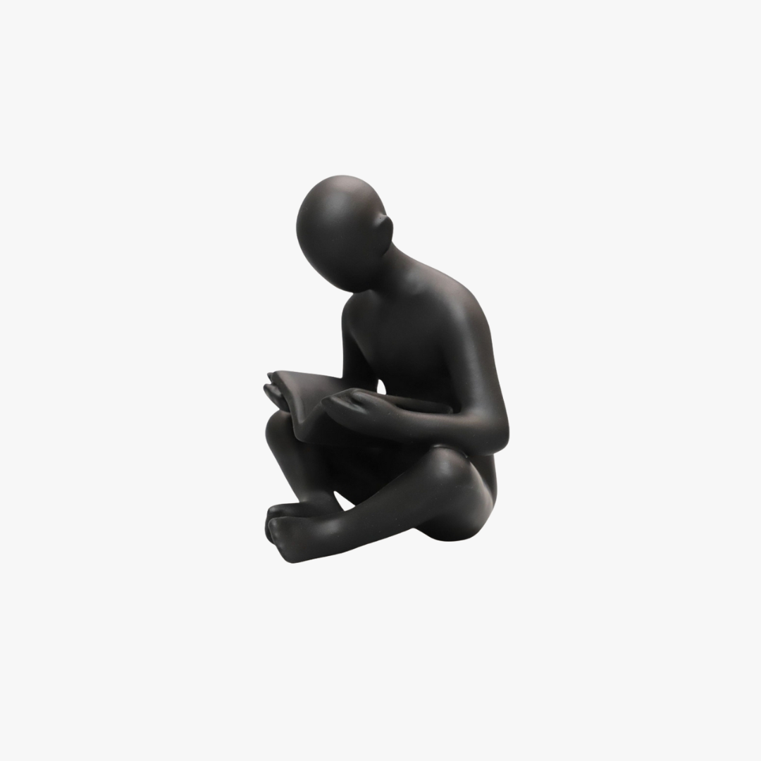 Avid Reader Abstract Sitting Sculpture