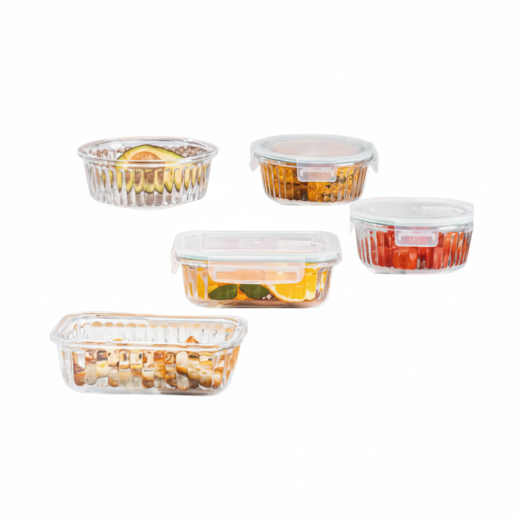 Premium Glass Food Storage Containers 5 Piece Set