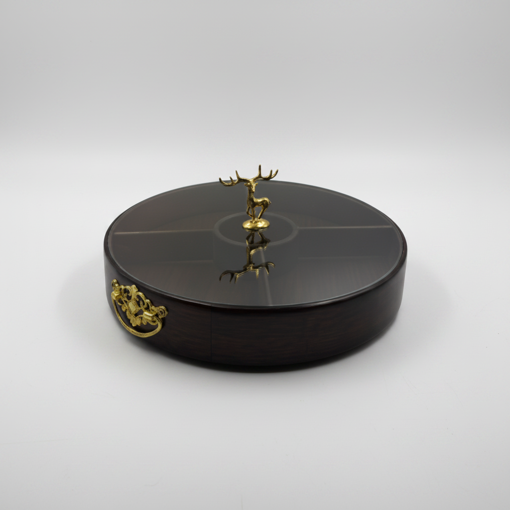 Multi-Compartment Serving Tray with Tinted Lid