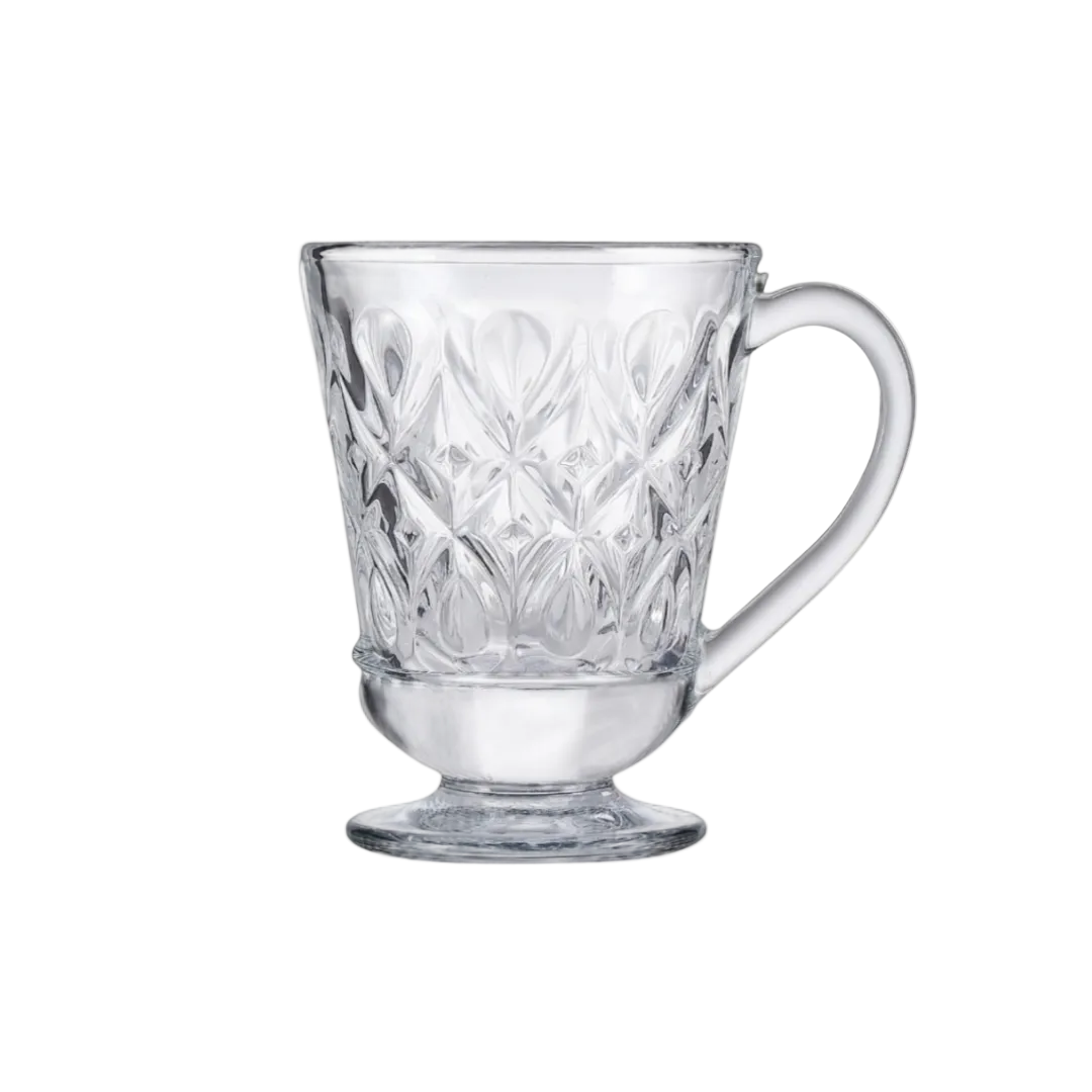Vintage-Style Glass Mug Set of 6