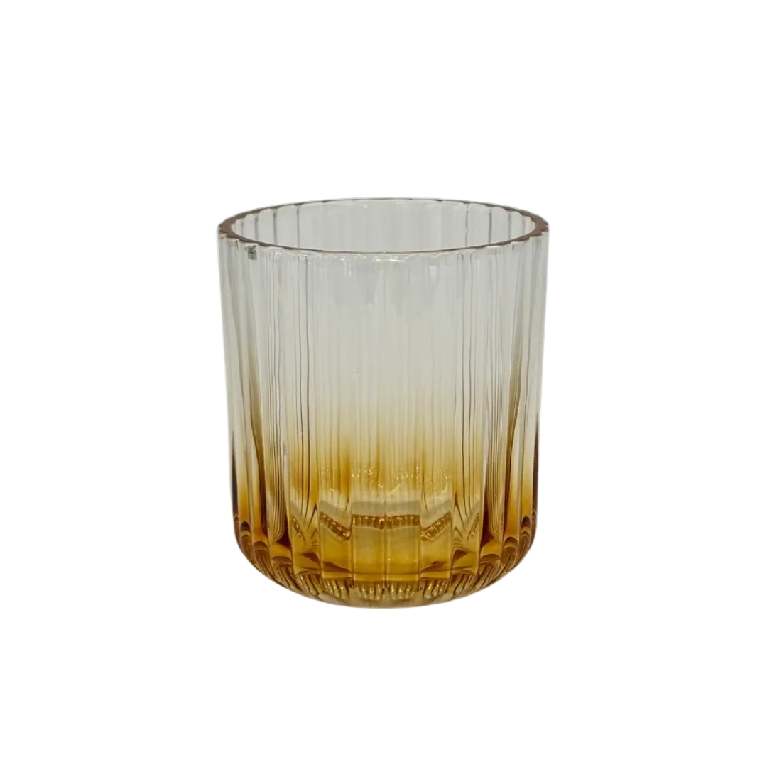 Elegant Vertical Ribbed Glass Set of 6