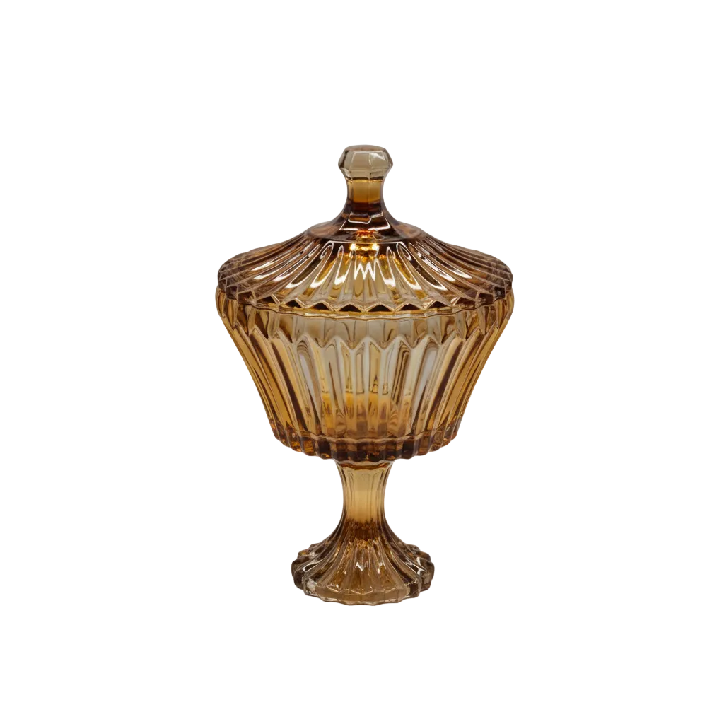 Elegant Wave Rotational Glass Bowl with Lid