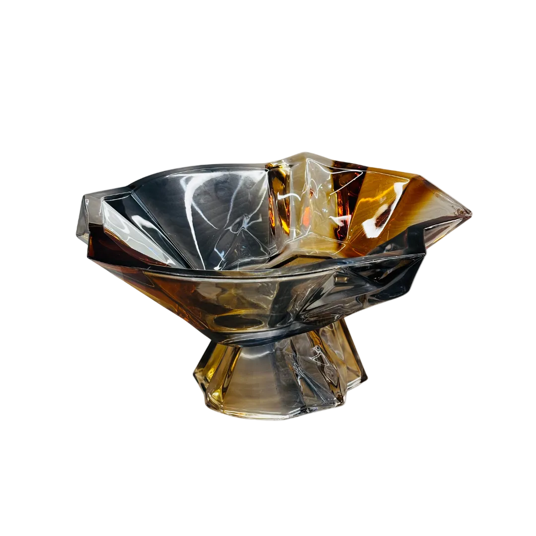 Geometric Sculptural Crystal Bowl