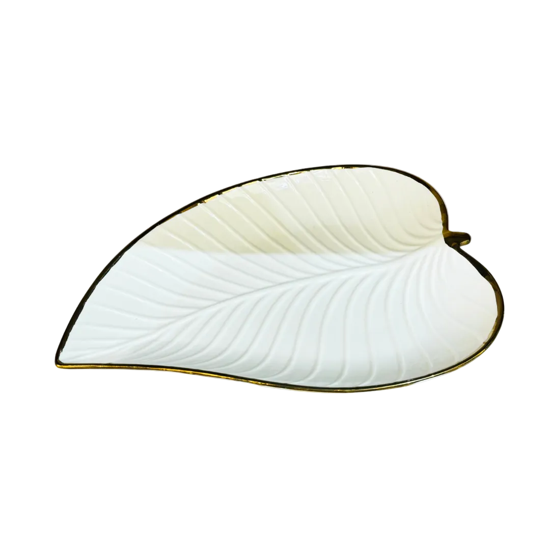 Elegant Leaf-Shaped Serving Platter