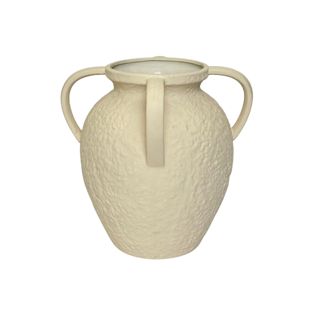 Elegant Textured Three Handle Vase