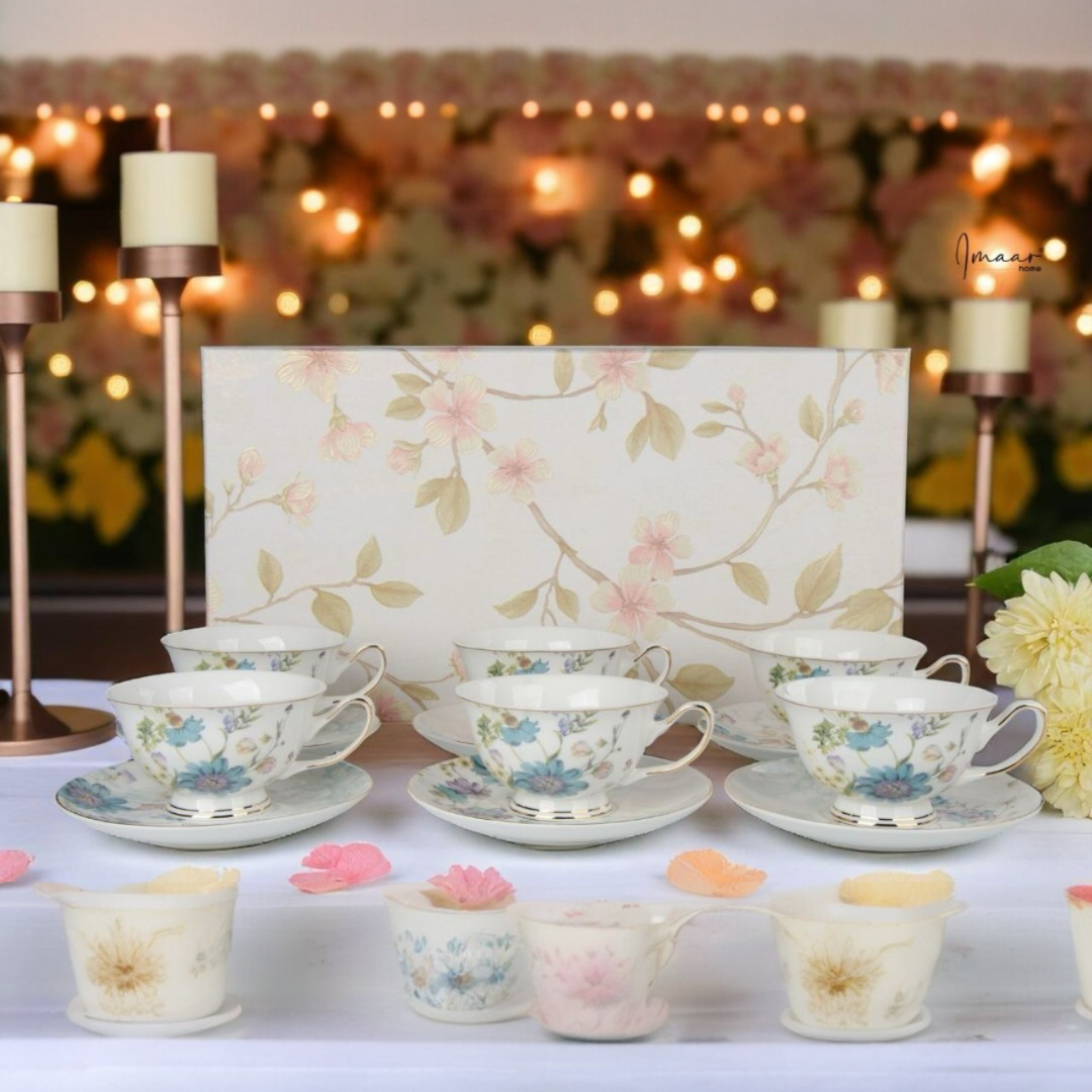 Luxury Tea Time Cup & Saucer Set- Set of 12