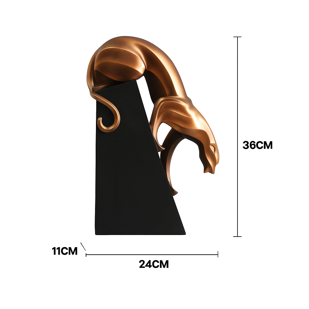 Panther Grace Sculpture – Gold & Black Editions