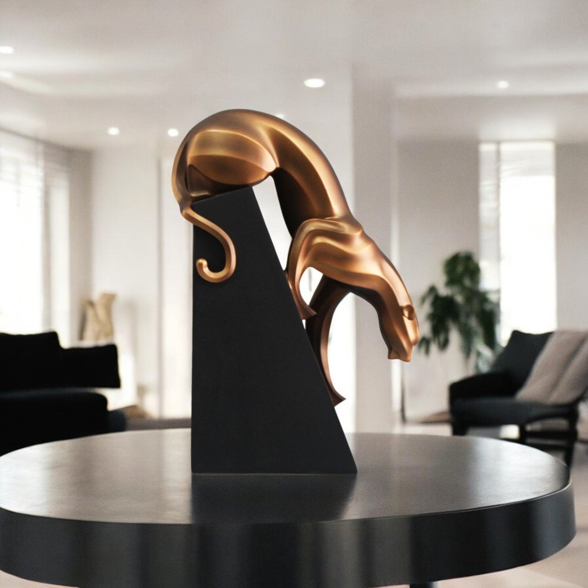 Panther Grace Sculpture – Gold & Black Editions