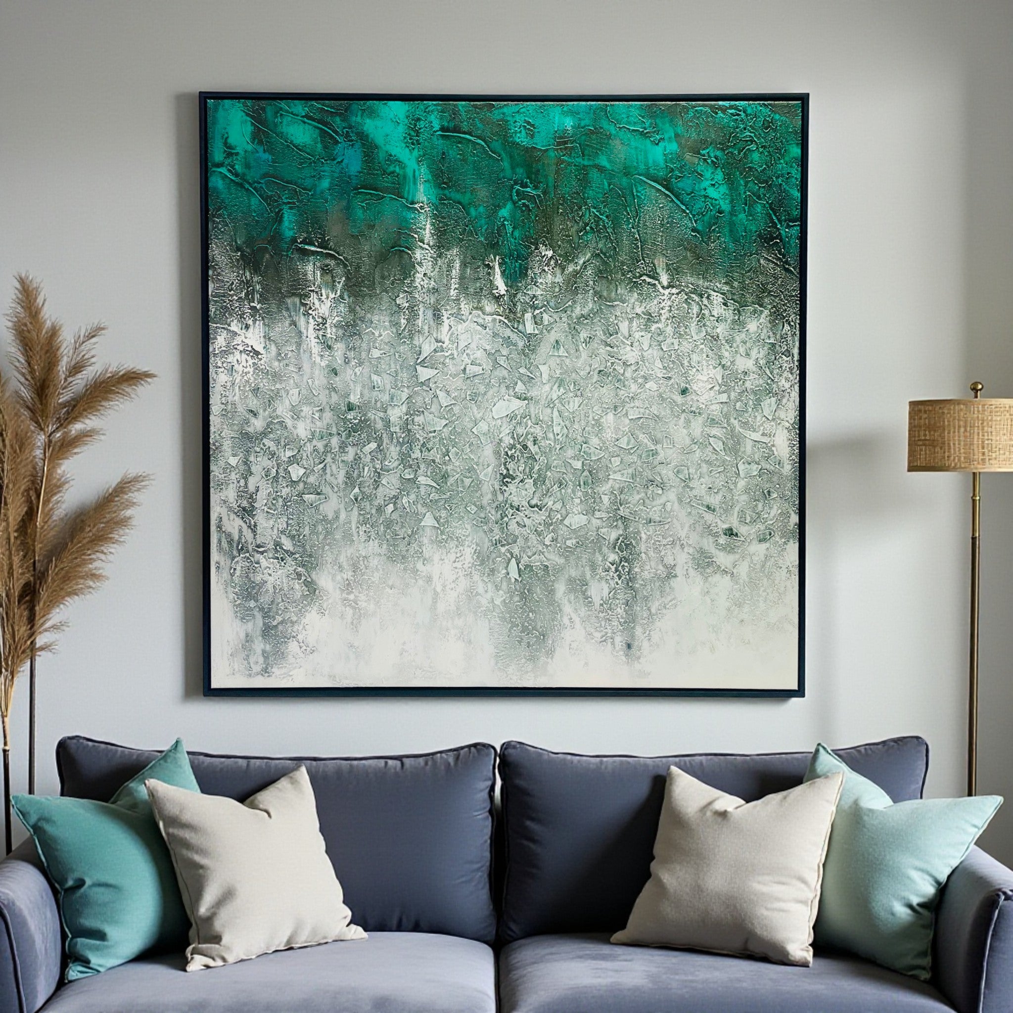 Emerald Frost Abstract Wall Art
