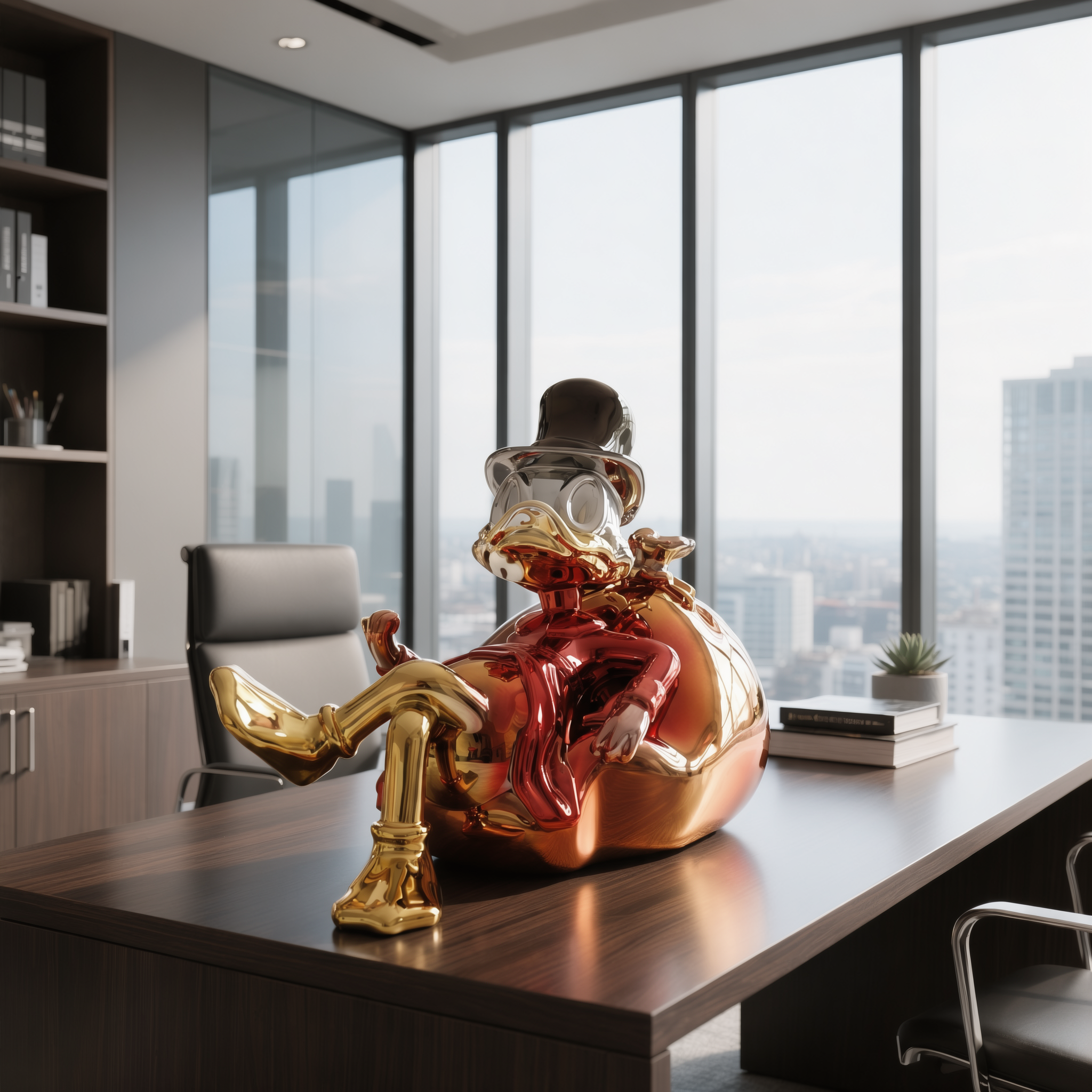 Modern Scrooge McDuck Sculpture