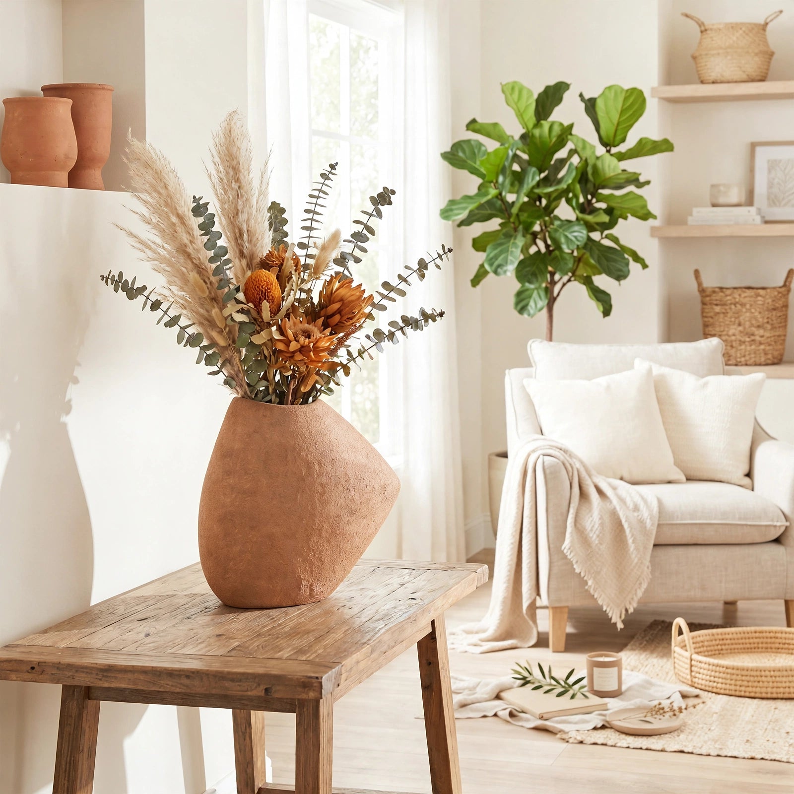 Elegant Earth-Tone Sculptural Vase