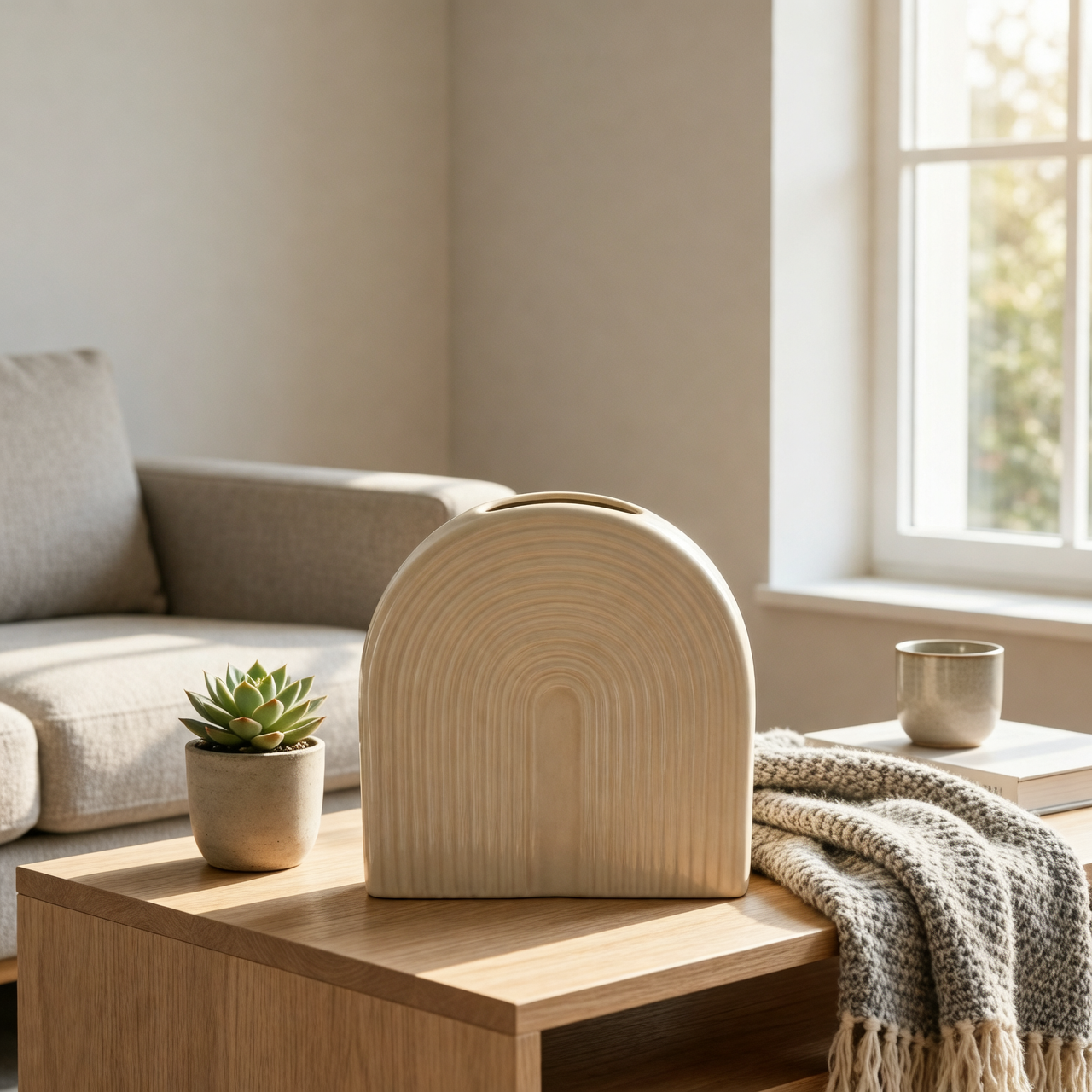 Minimalist Ceramic Arch Rainbow Vase