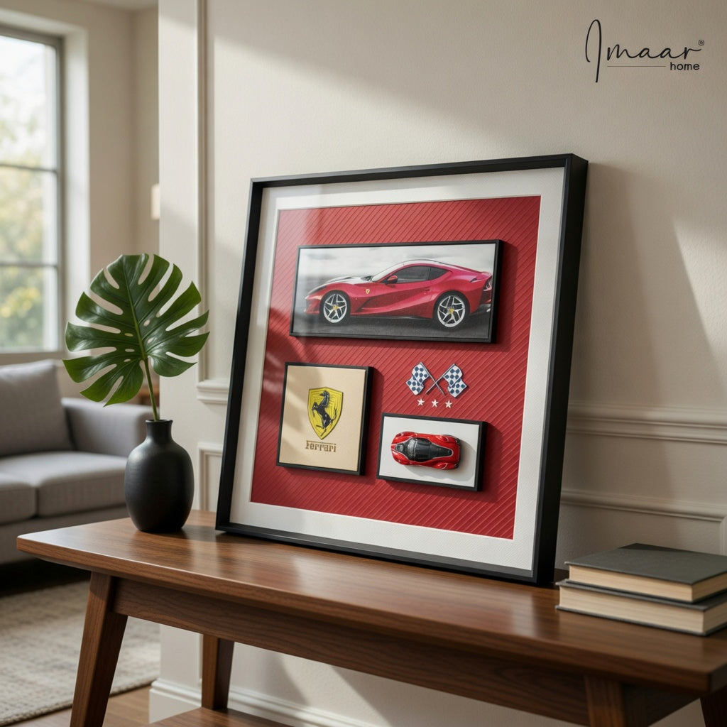 Luxury Ferrari 3D Framed Shadow Box Wall Frame