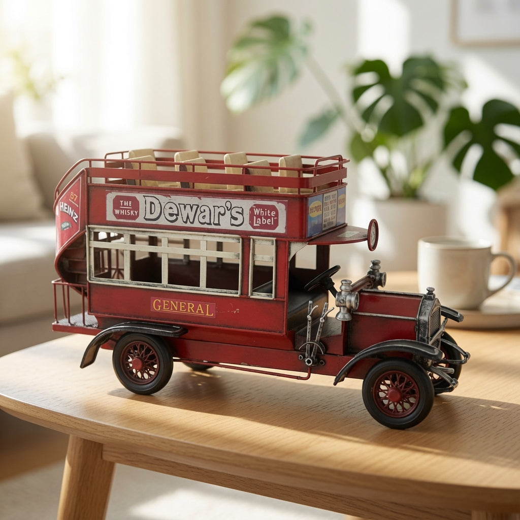 Vintage Double Decker Open Top Bus Showpiece