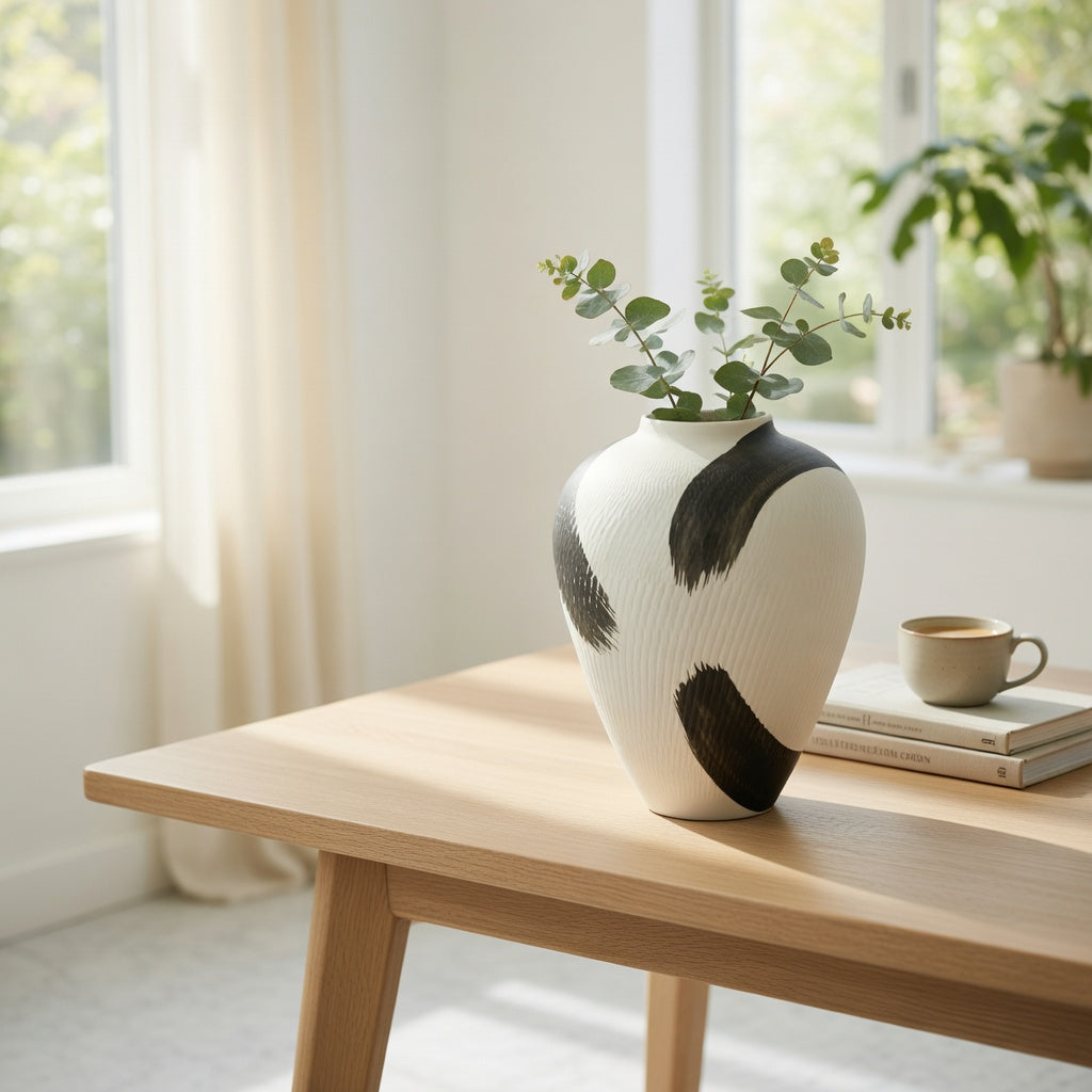 Minimalist Monochrome Textured Vase