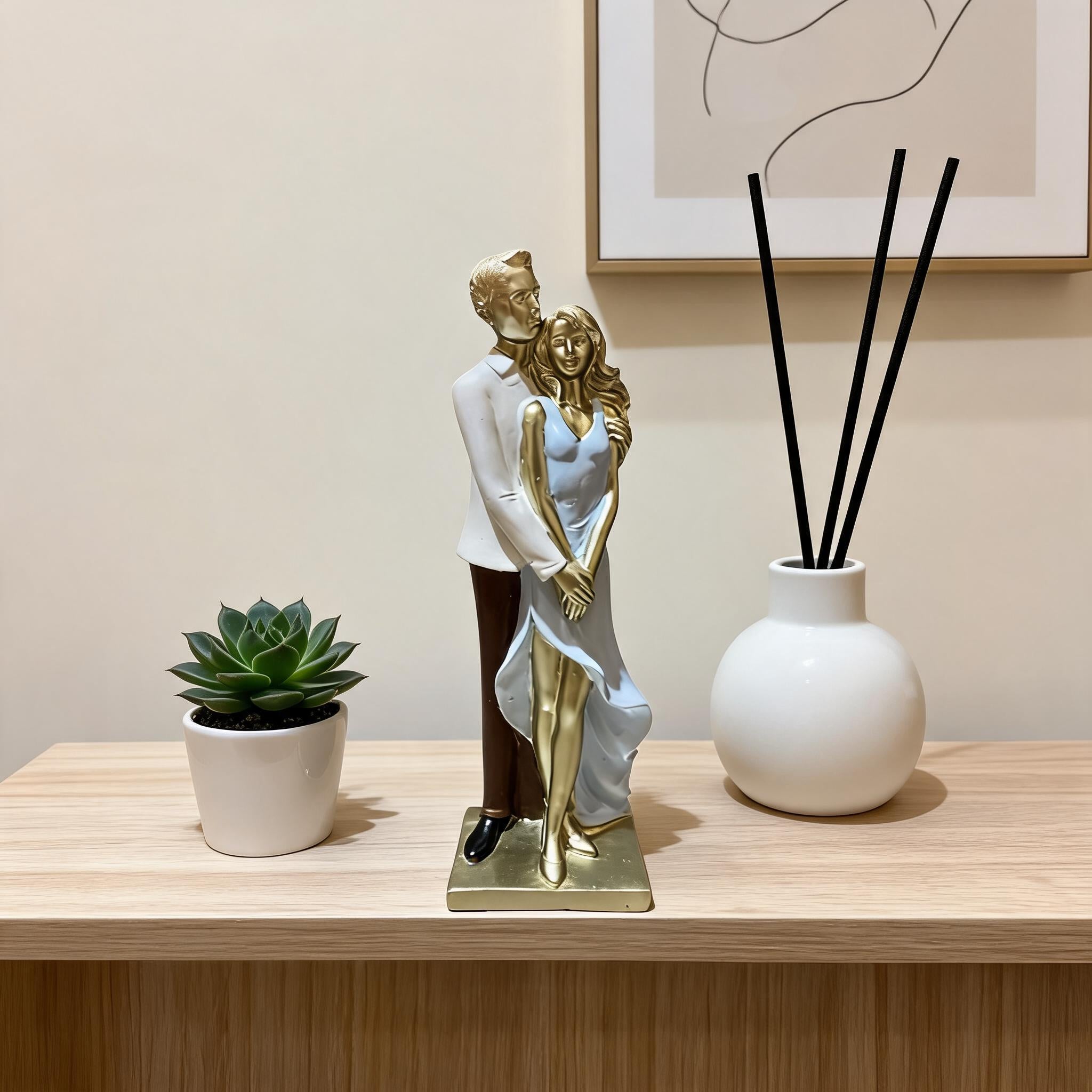 Eternal Bond Elegant Couple Sculpture