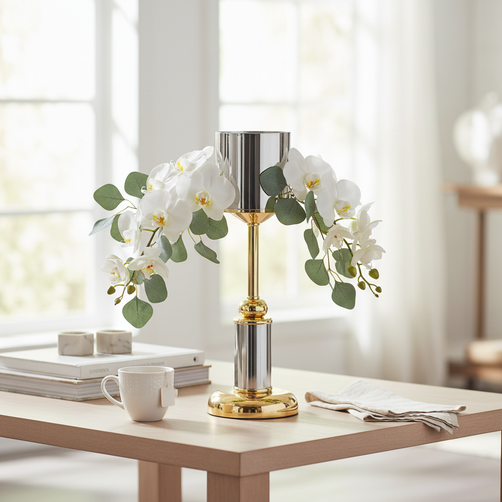 Lumina Mixed-Metal Luxury Candle Stand