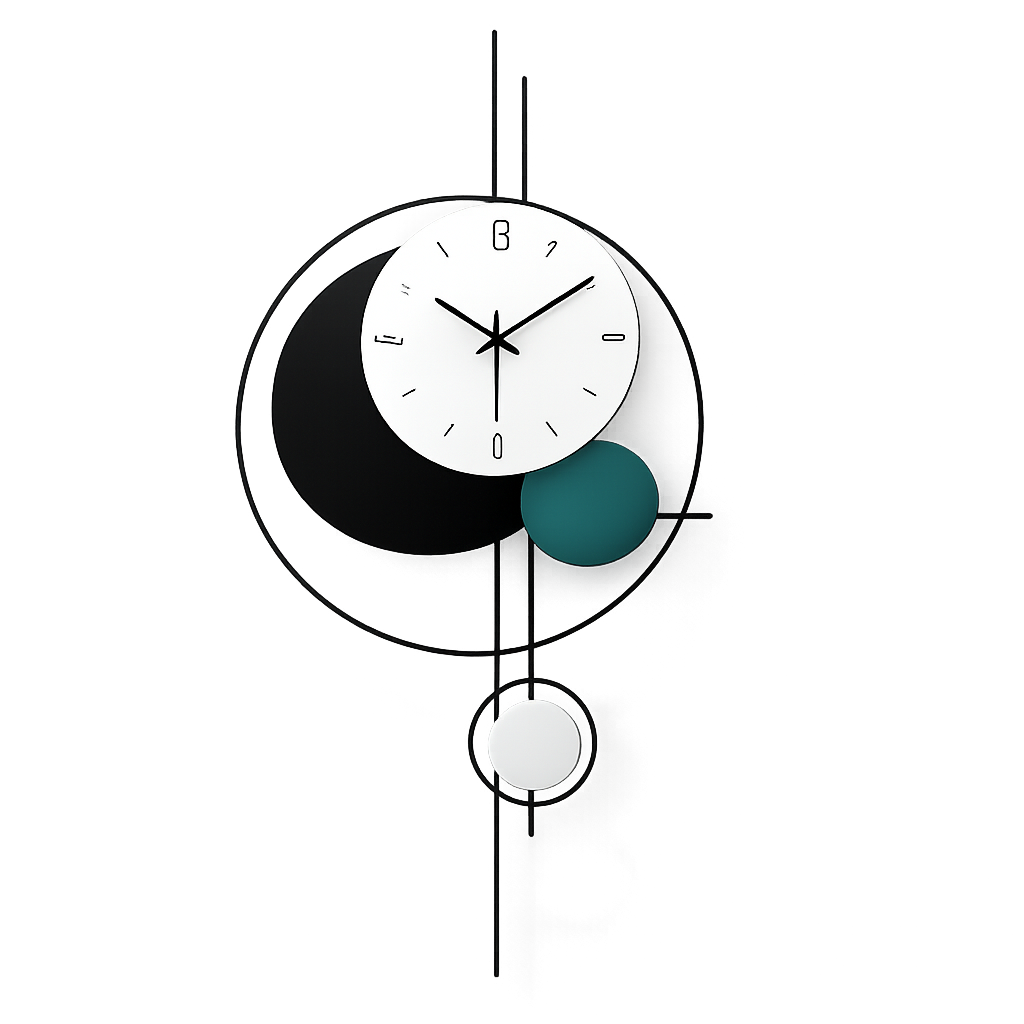 Minimalist Geometric Pendulum Wall Clock