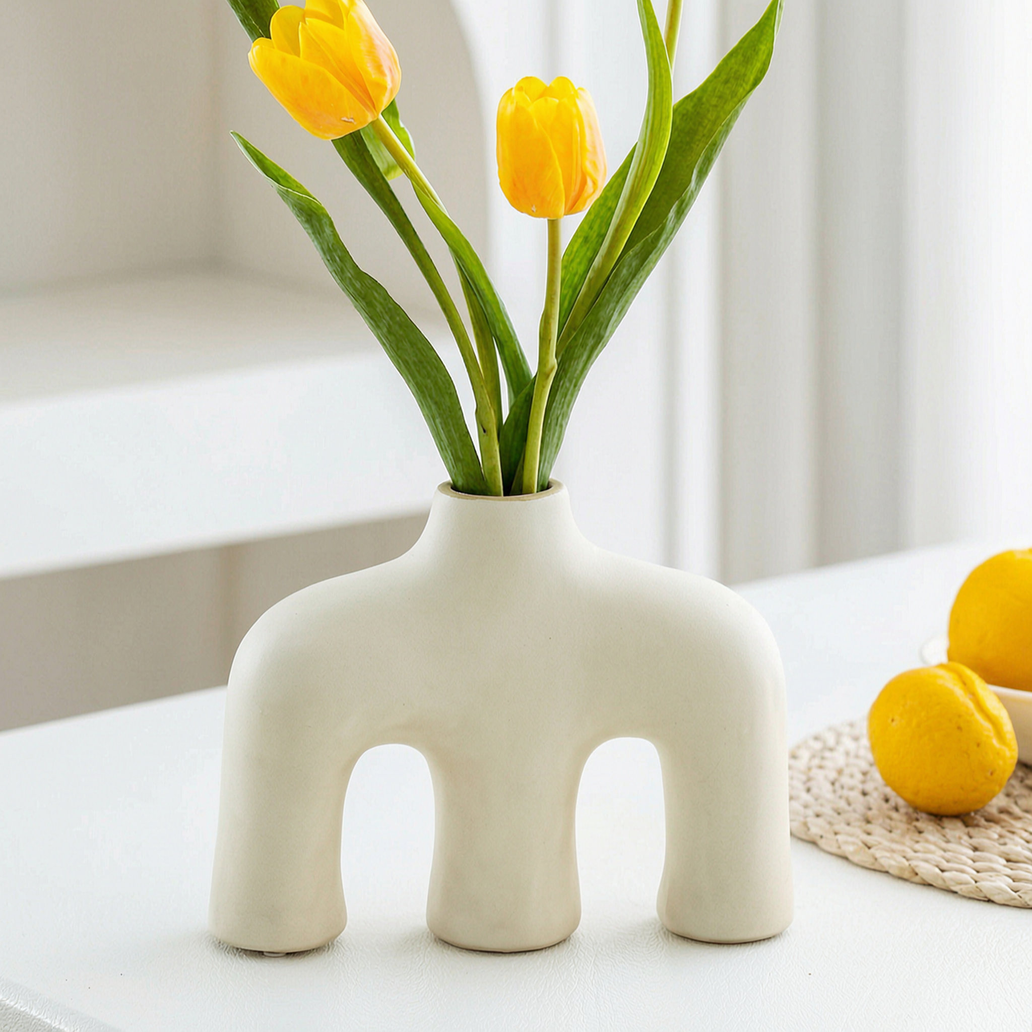Minimalistic M Shaped Ceramic Vase