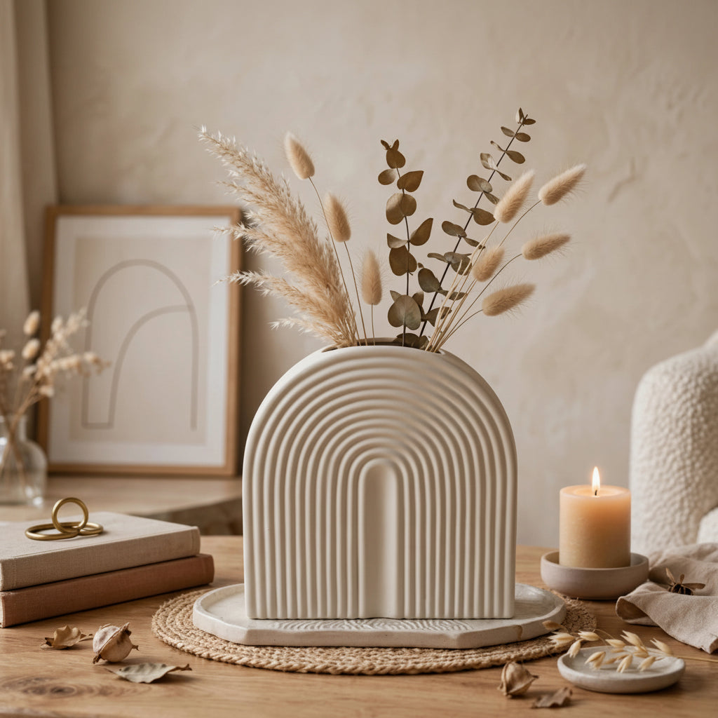 Minimalist Ceramic Arch Rainbow Vase