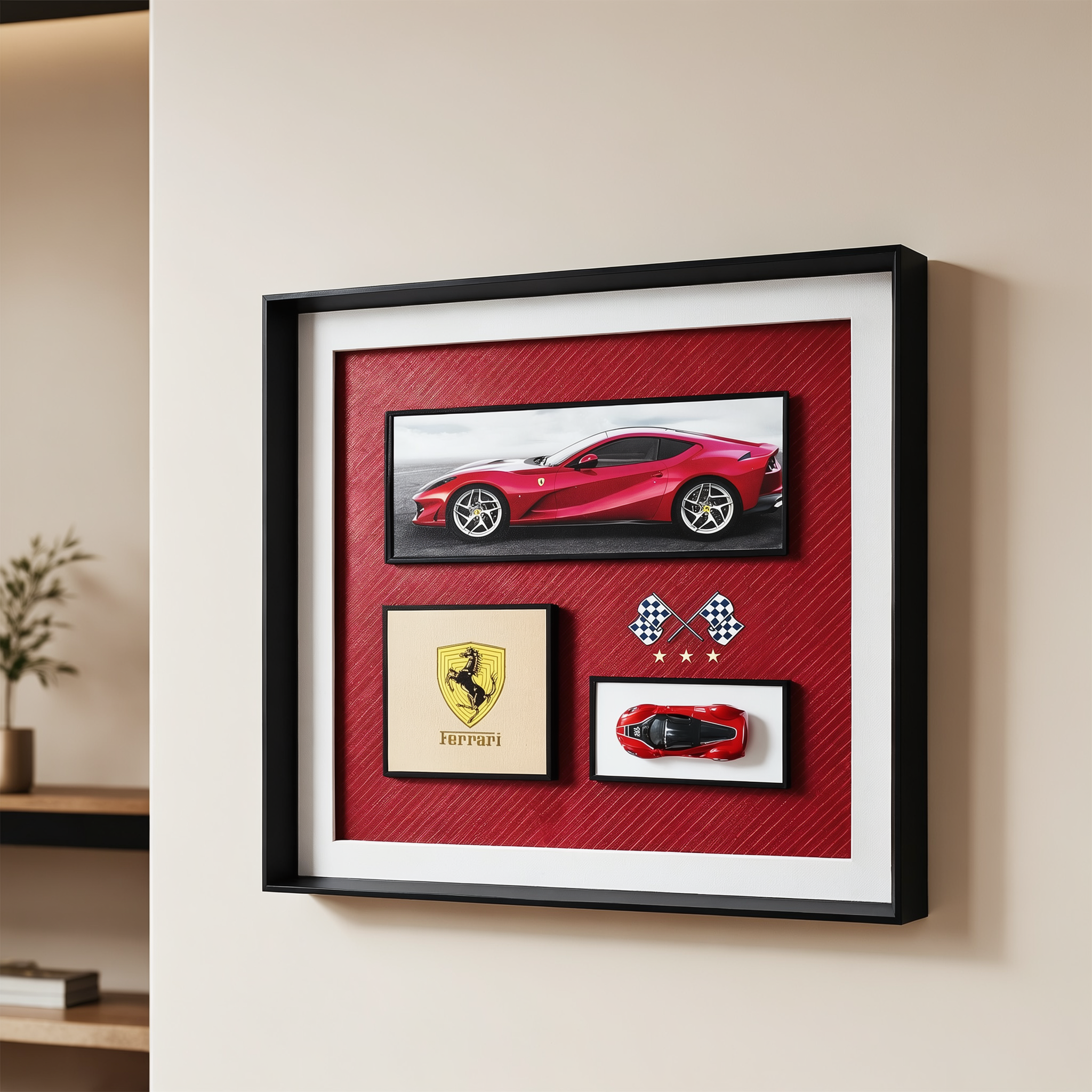 Luxury Ferrari 3D Framed Shadow Box Wall Frame