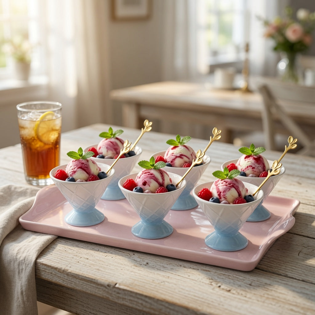Elegant Duo Tone Dessert Serving Set 13 Piece
