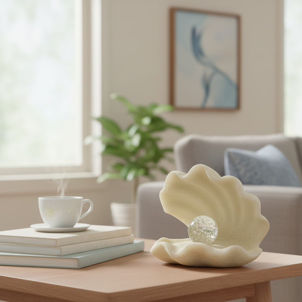 Modern Shell with Crystal Orb Centerpiece