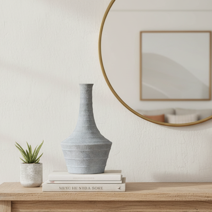 Rustic Textured Gray Vase